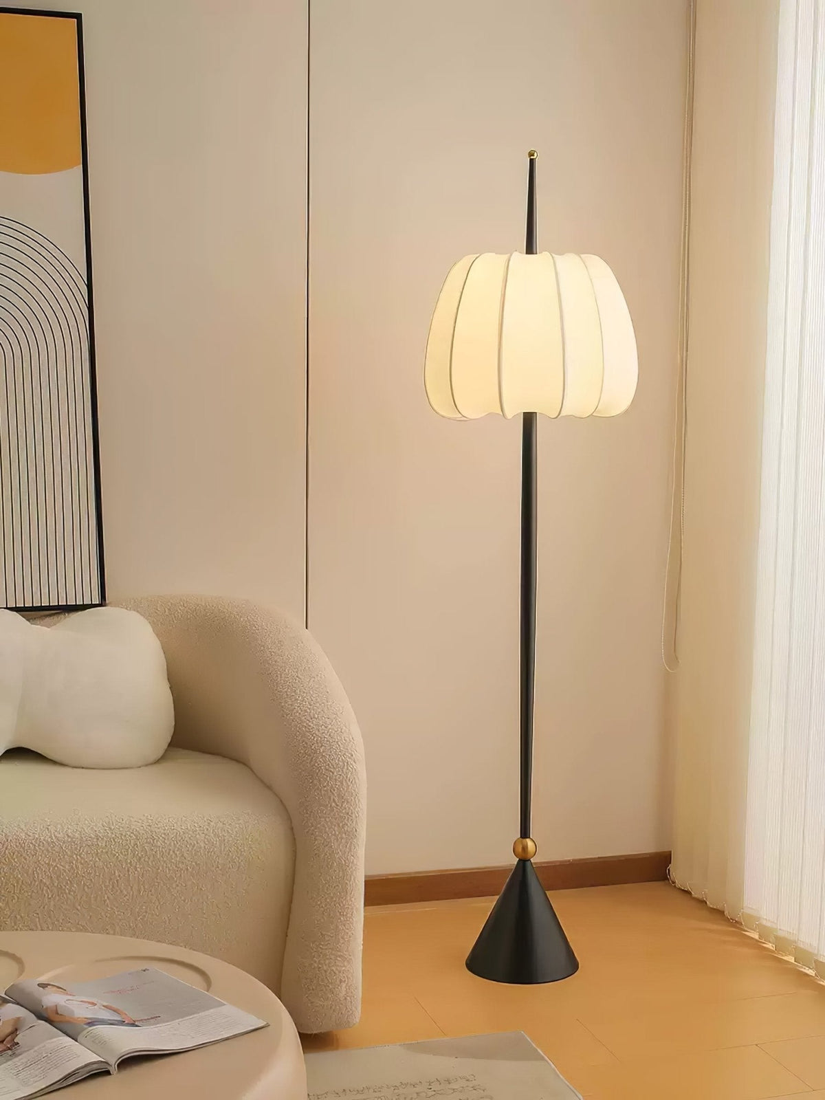 Pick lámpara de pie minimalista de tejido