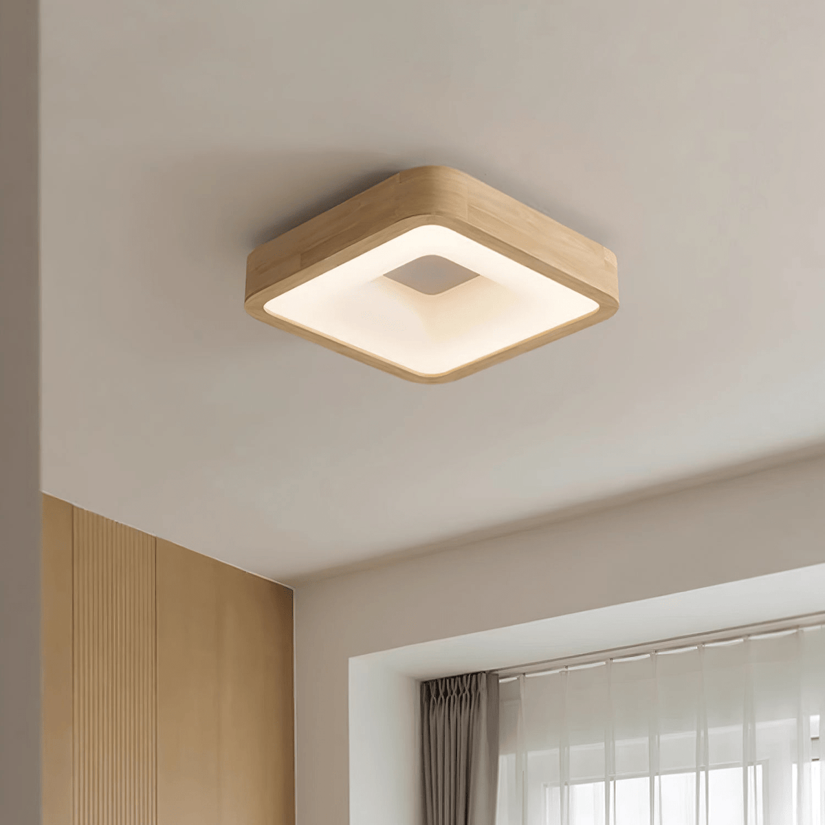 Uphae lámpara de techo moderna minimalista cuadrada de madera