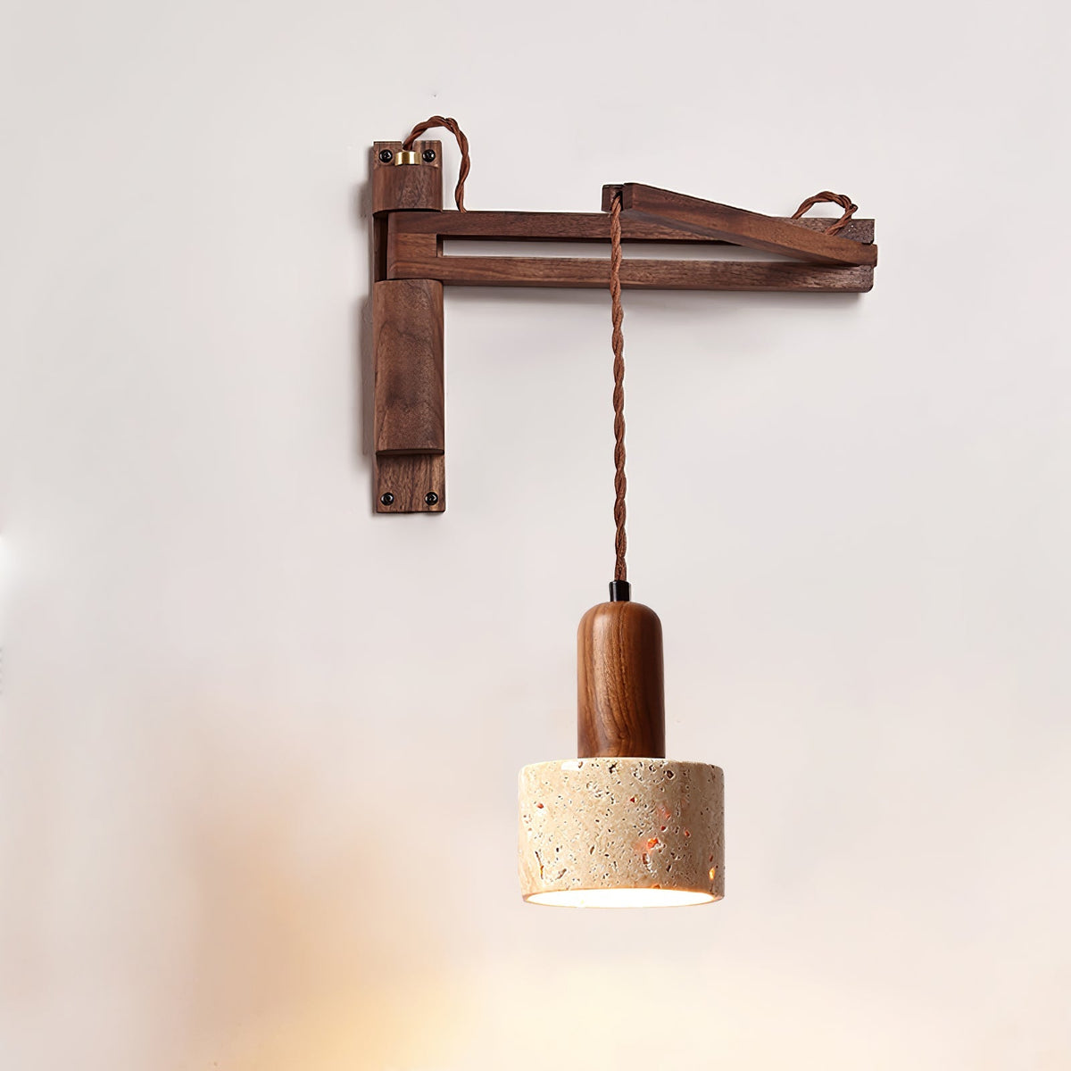 Arboren aplique de pared regulable con cúpula en travertino