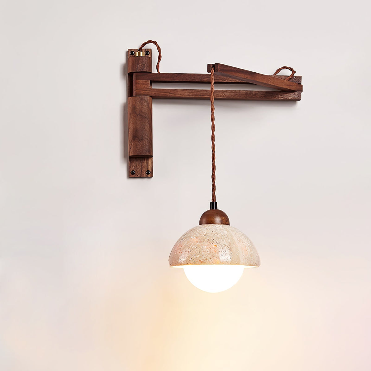 Arboren aplique de pared regulable con cúpula en travertino