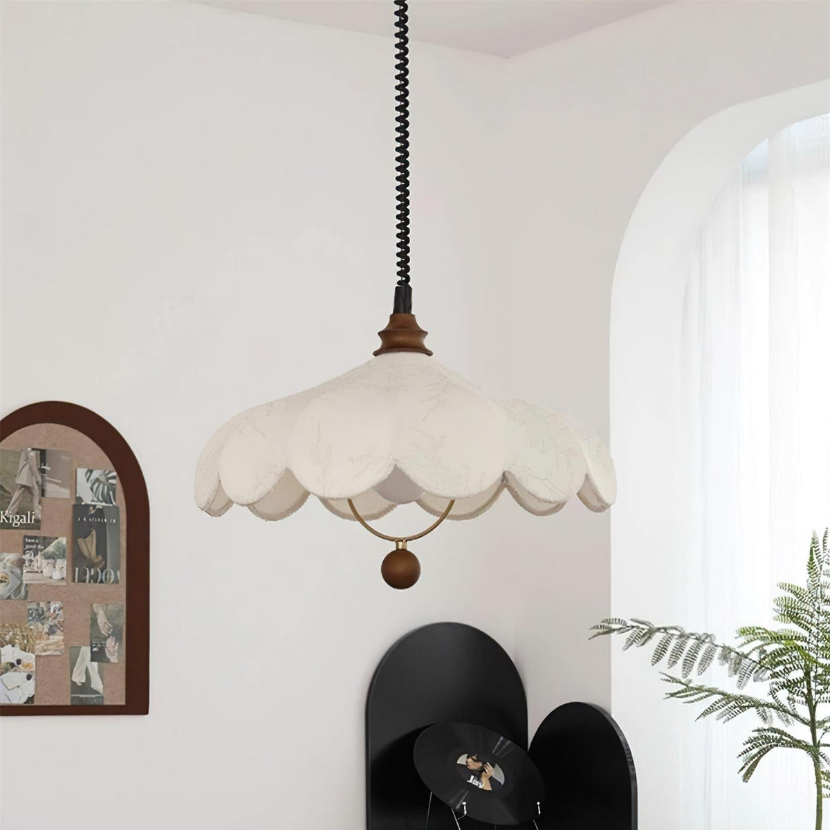 Ritta Lámpara Colgante de Tela Floral Vintage