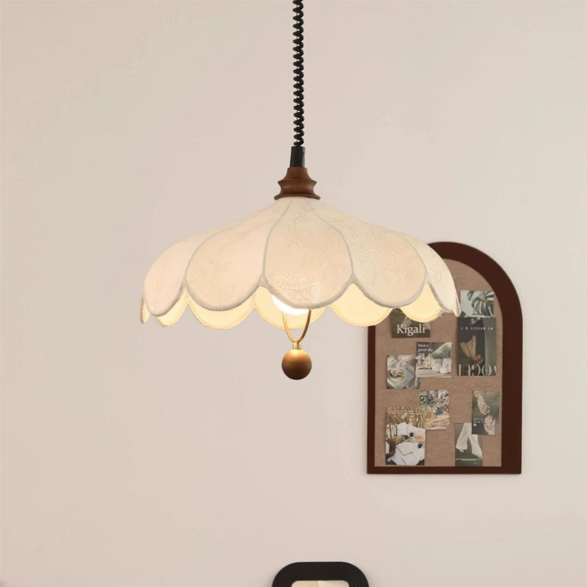 Ritta Lámpara Colgante de Tela Floral Vintage