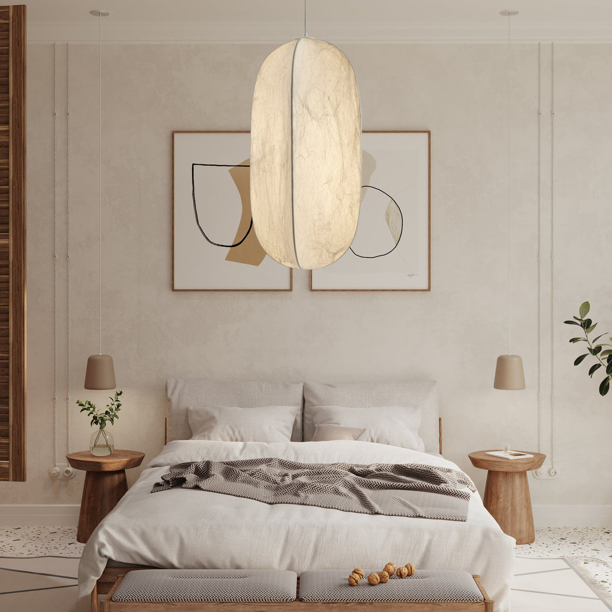 Dune lámpara colgante minimalista de seda
