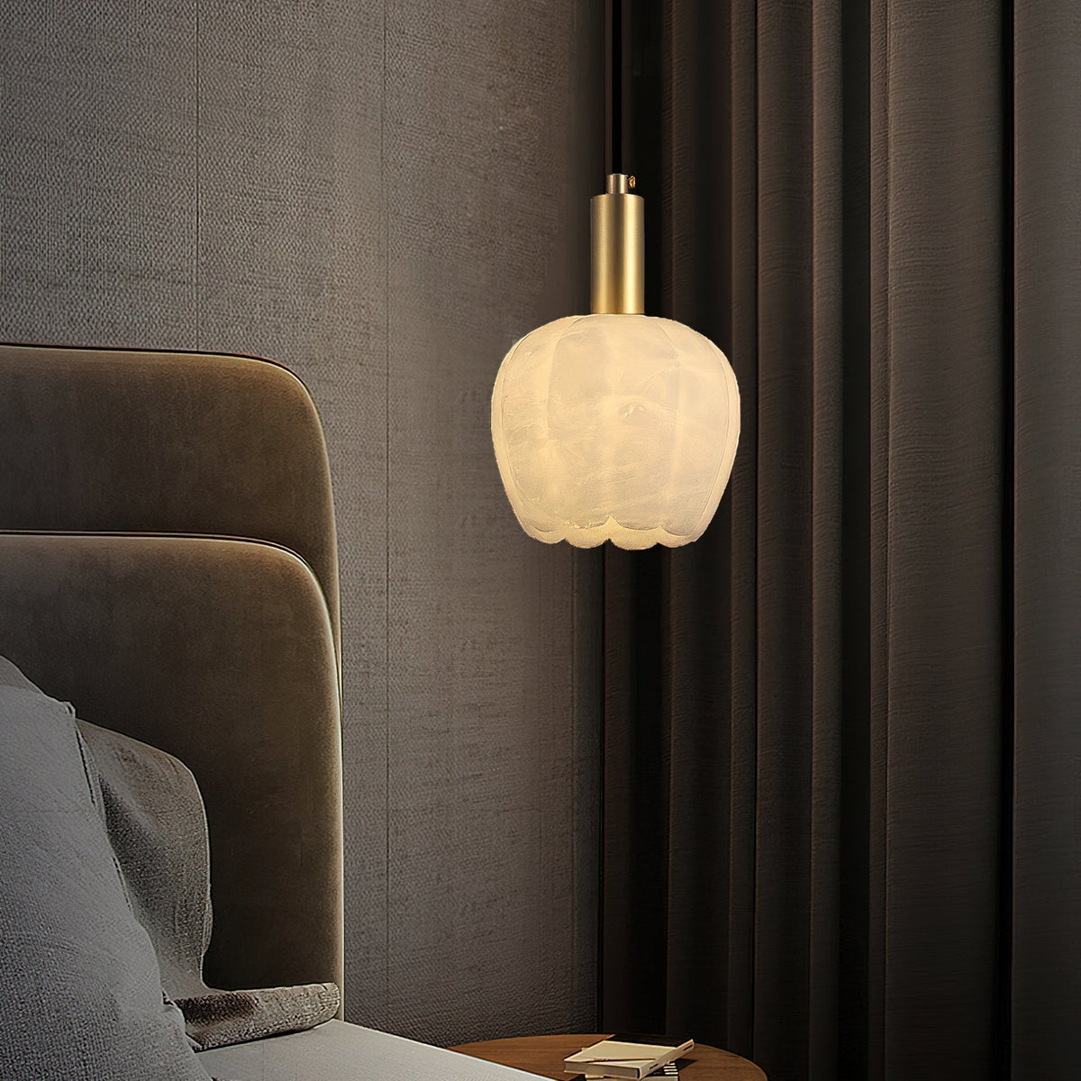 Ritta Pendant Light Flower-shaped  Alabaster