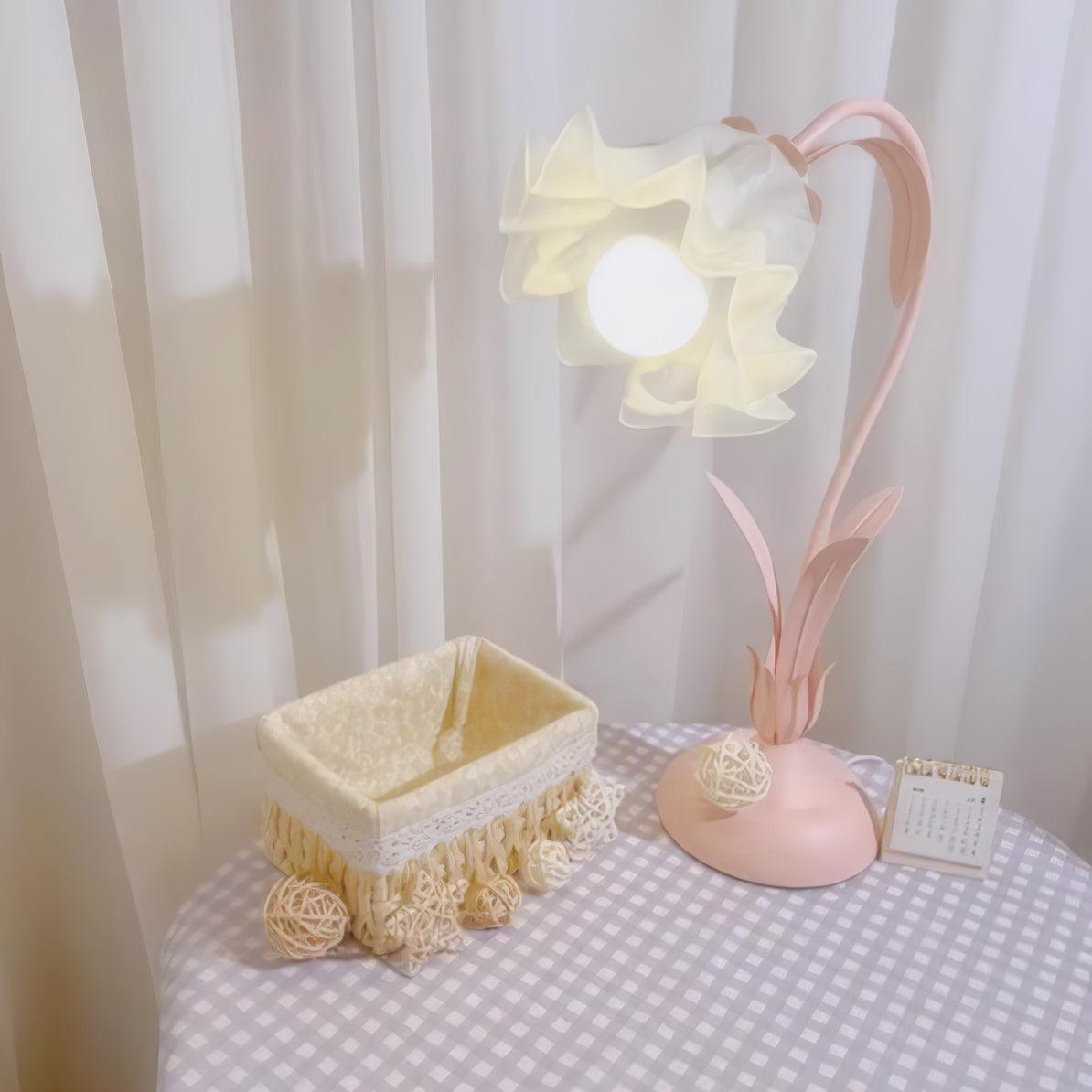 Zorien lámpara de mesa de acrílico con diseño floral