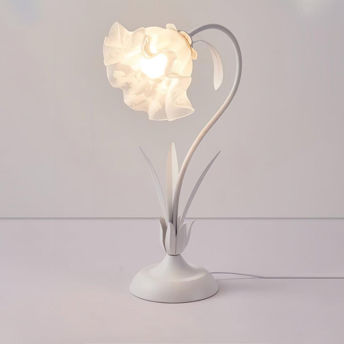Zorien lámpara de mesa de acrílico con diseño floral