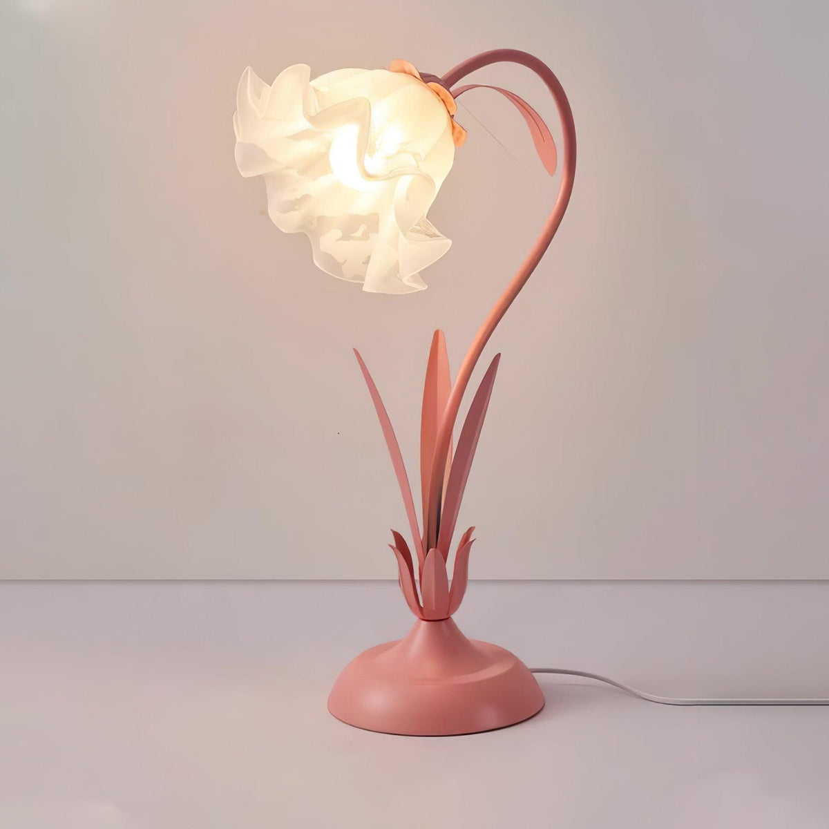 Zorien lámpara de mesa de acrílico con diseño floral