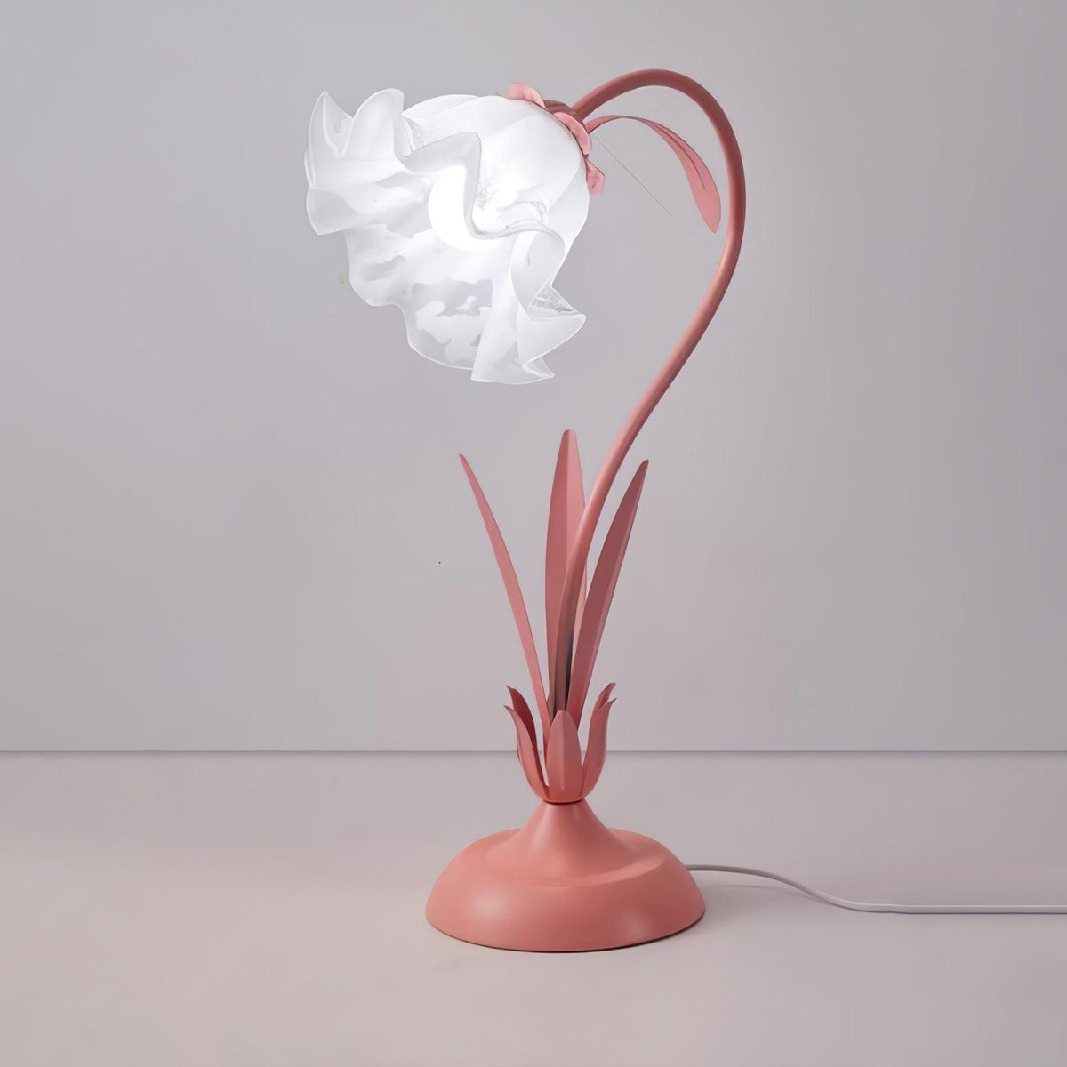 Zorien lámpara de mesa de acrílico con diseño floral