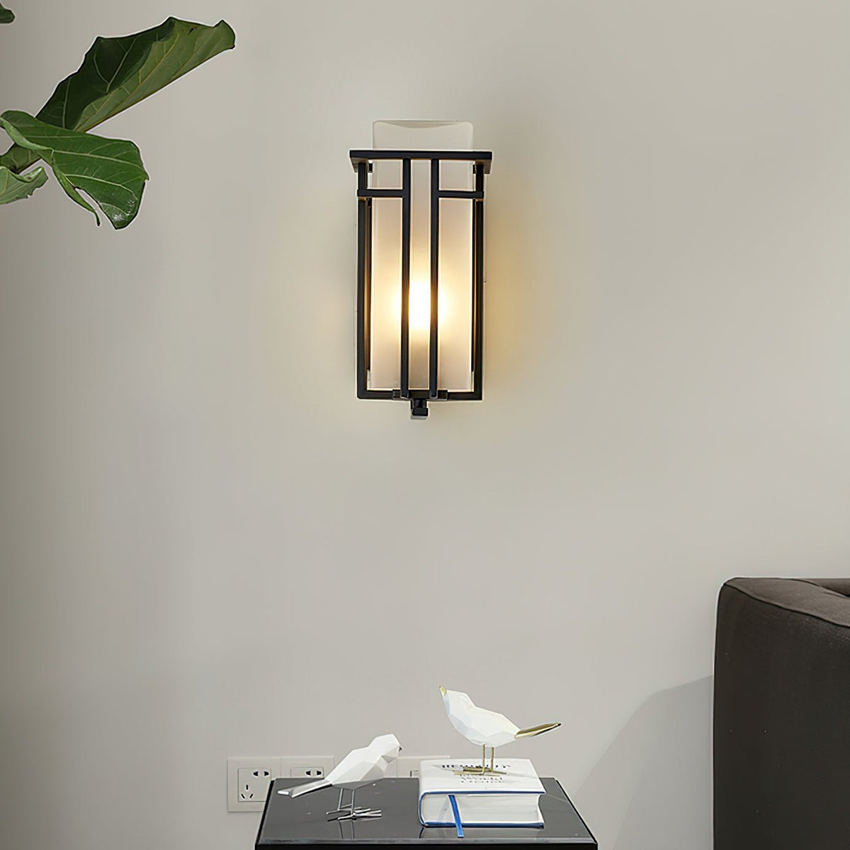 Wilen aplique de pared de hierro Farol