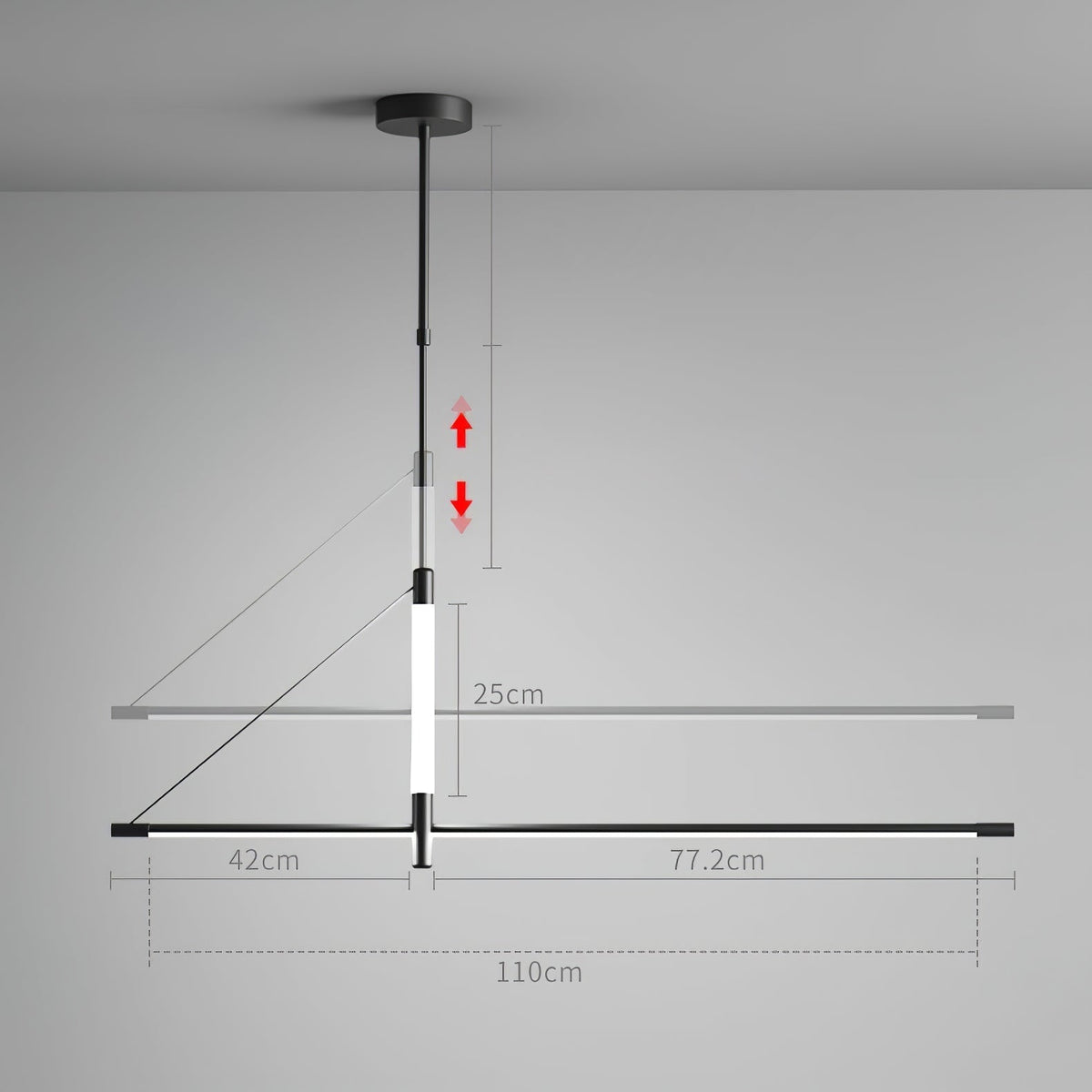 Araeyra lámpara colgante moderna minimalista lineal axis