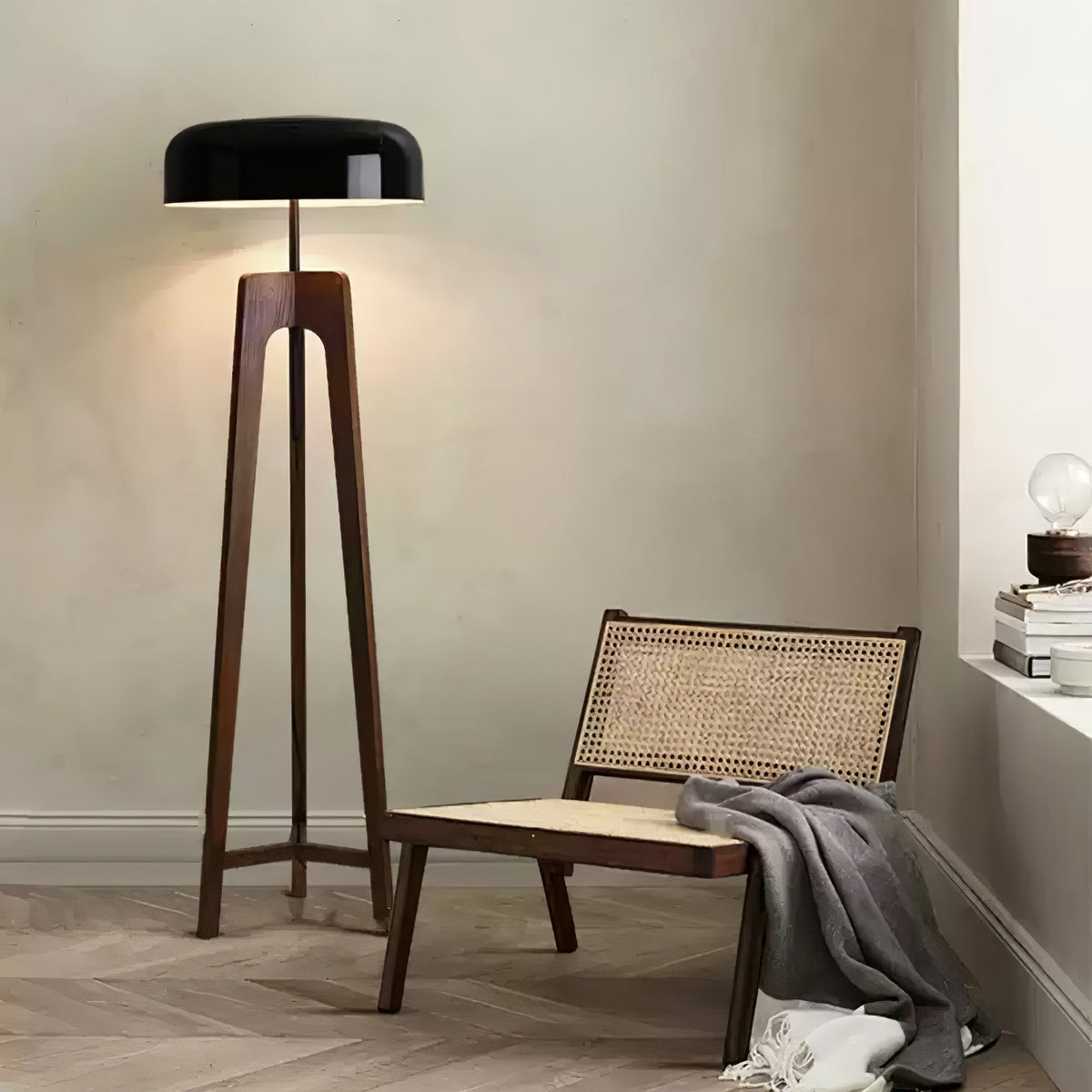 Kovain lámpara de pie de madera minimalista