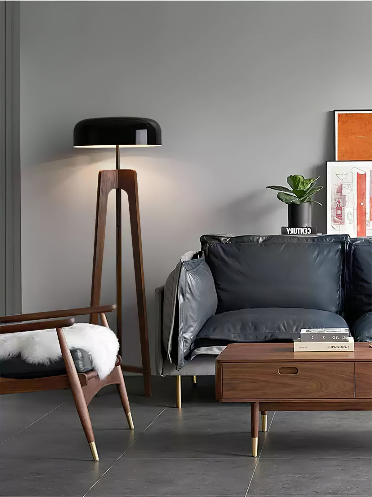 Kovain lámpara de pie de madera minimalista