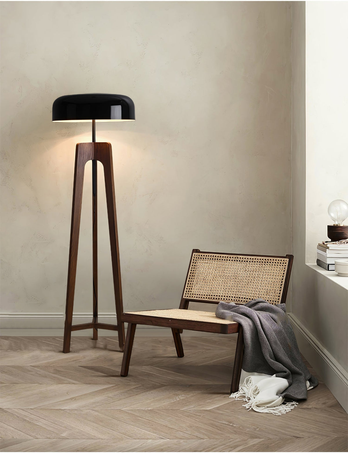 Kovain lámpara de pie de madera minimalista