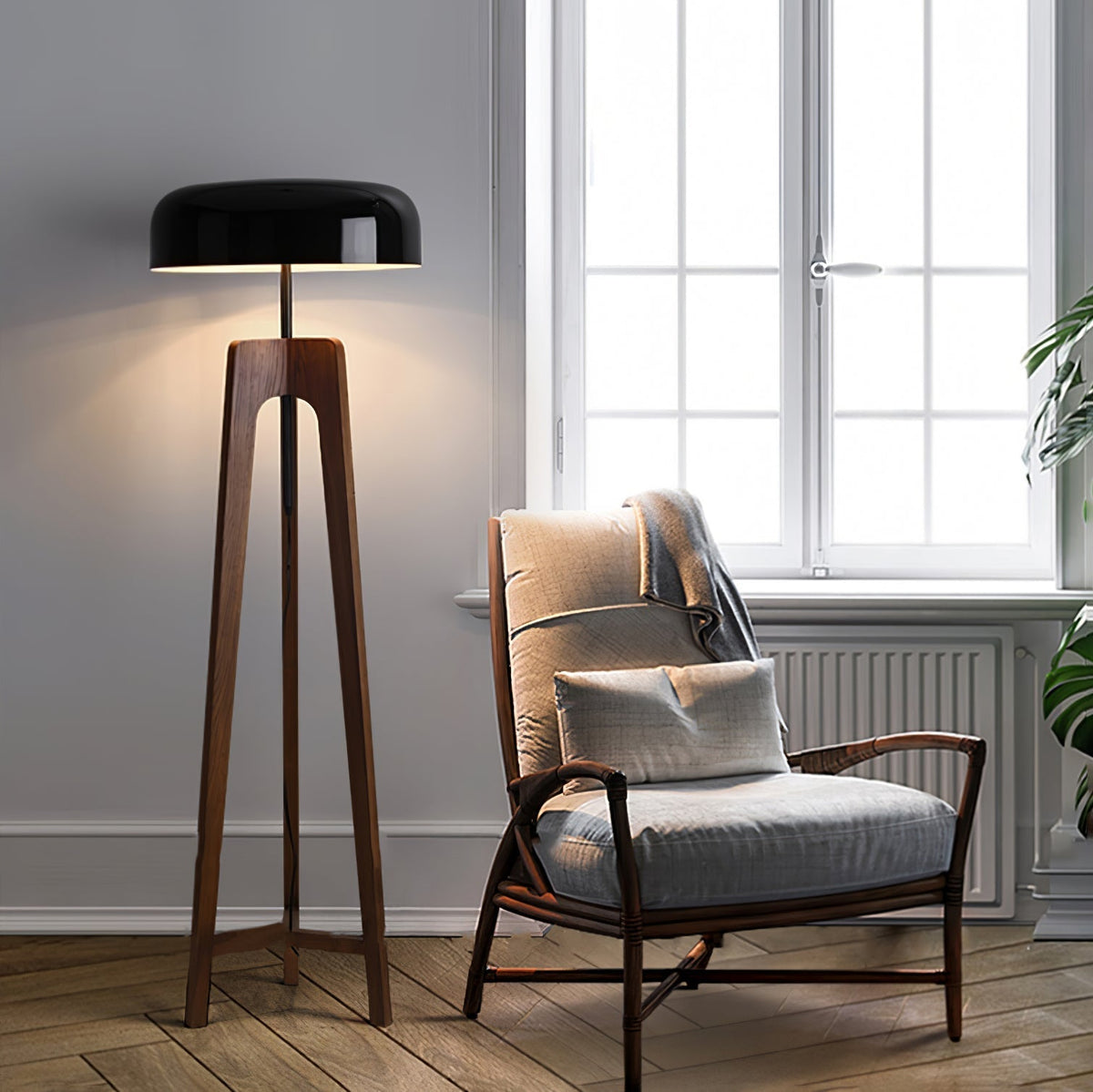Kovain lámpara de pie de madera minimalista