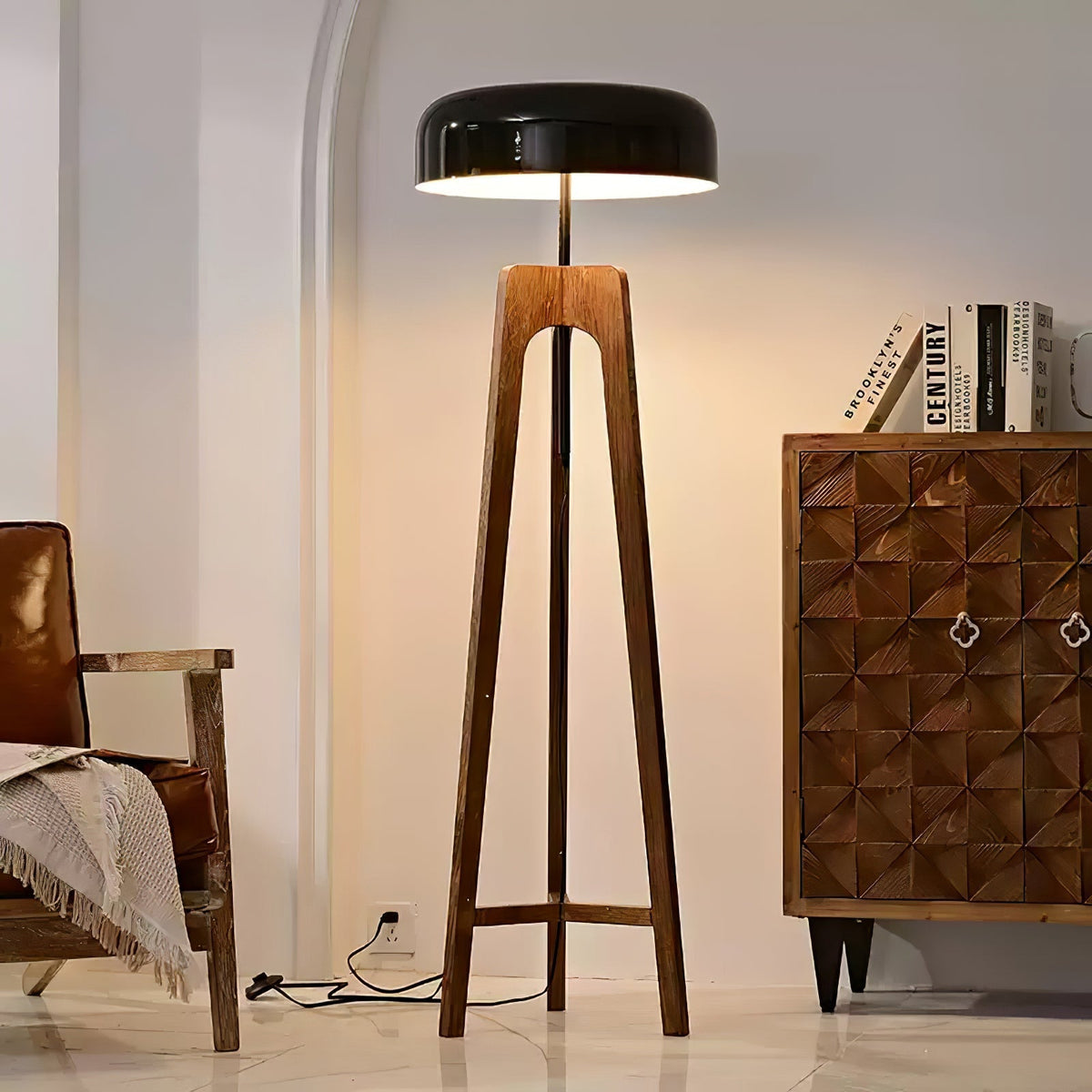 Kovain lámpara de pie de madera minimalista