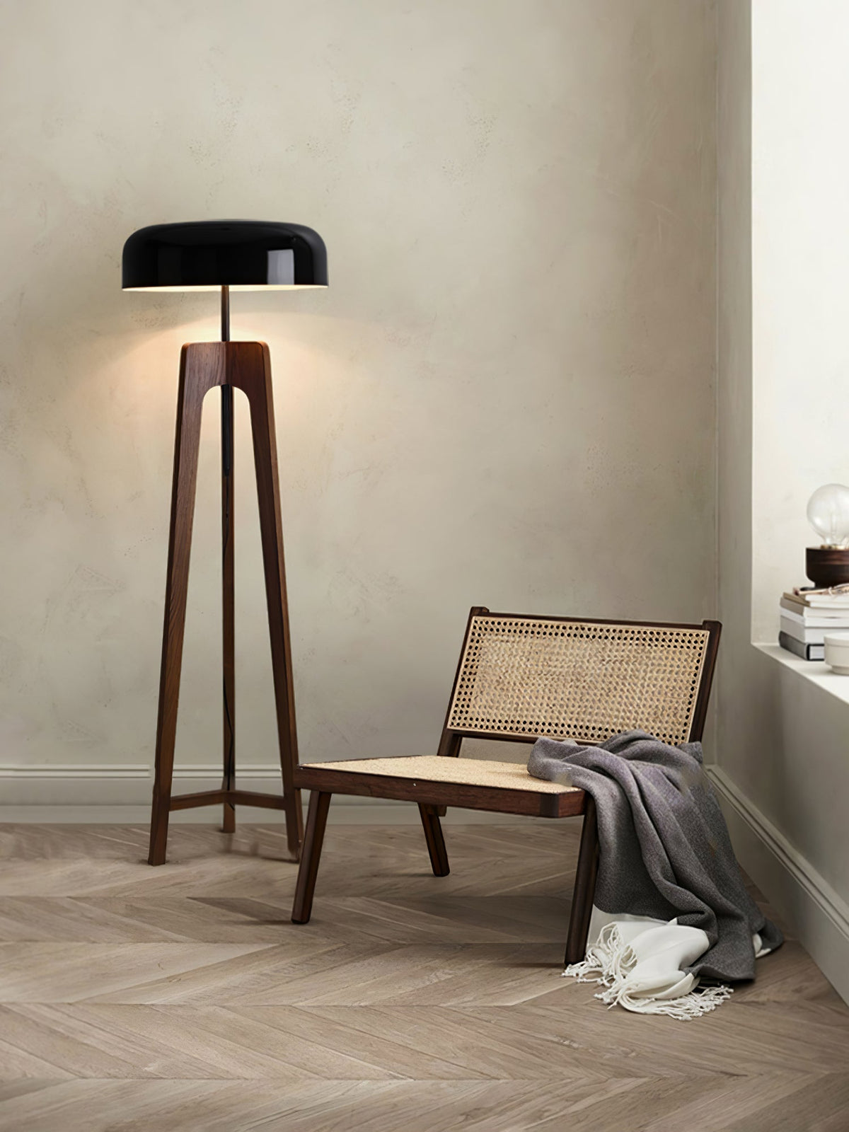 Kovain lámpara de pie de madera minimalista