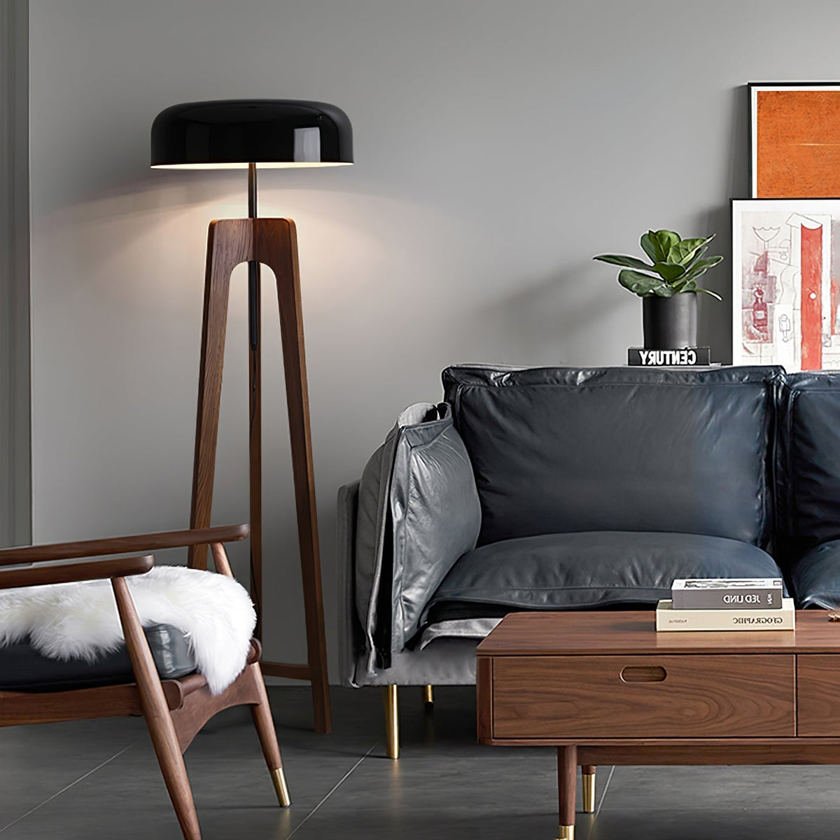 Kovain lámpara de pie de madera minimalista