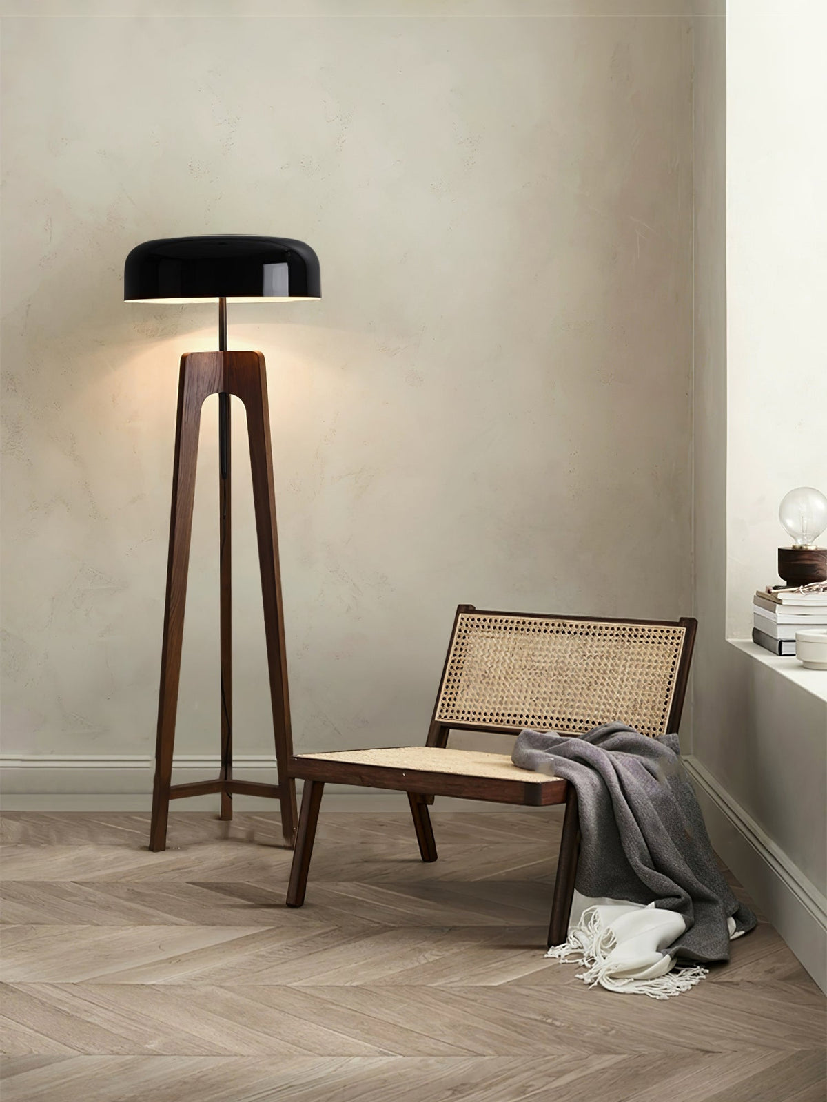 Kovain lámpara de pie de madera minimalista