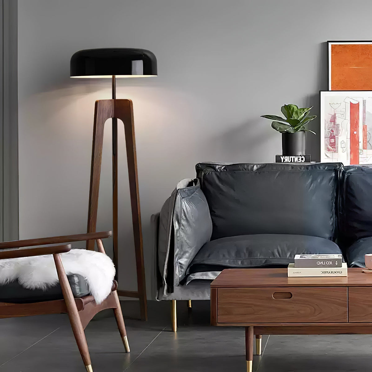 Kovain lámpara de pie de madera minimalista