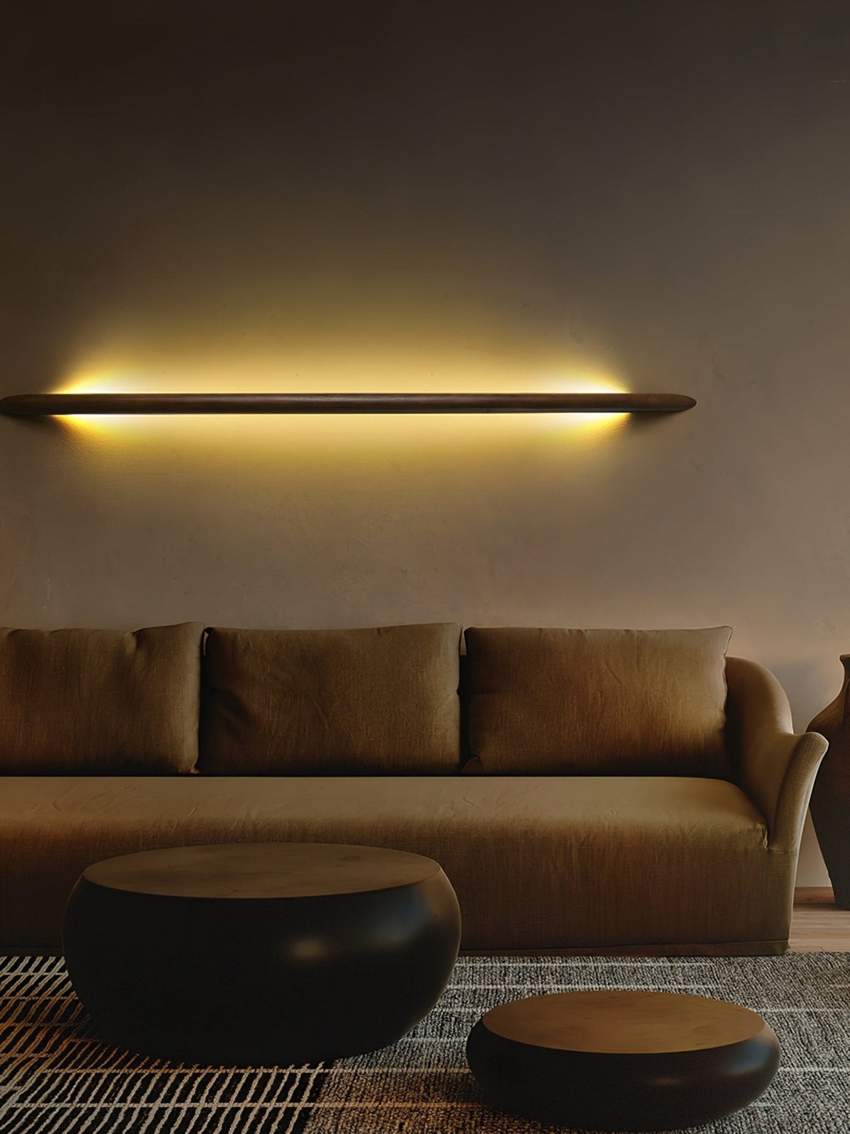 Evvinos aplique de pared moderno minimalista lineal de madera