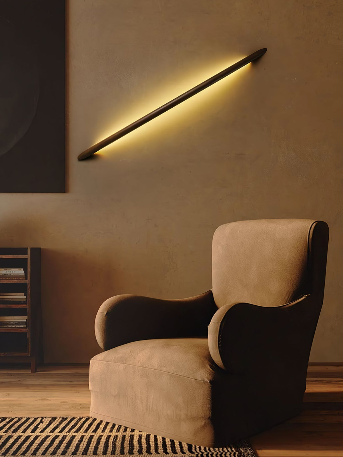 Evvinos aplique de pared moderno minimalista lineal de madera