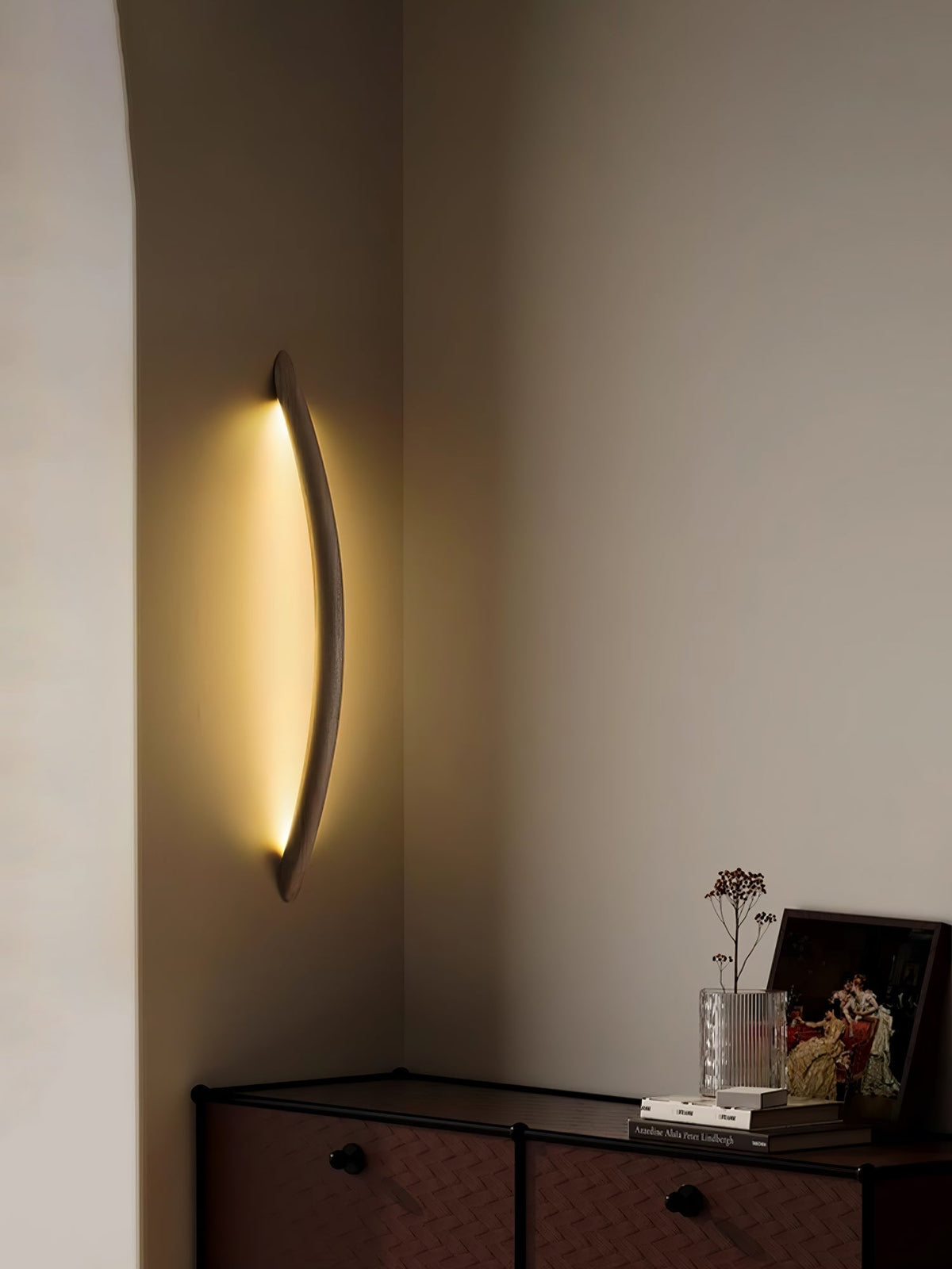Evvinos aplique de pared moderno minimalista lineal de madera