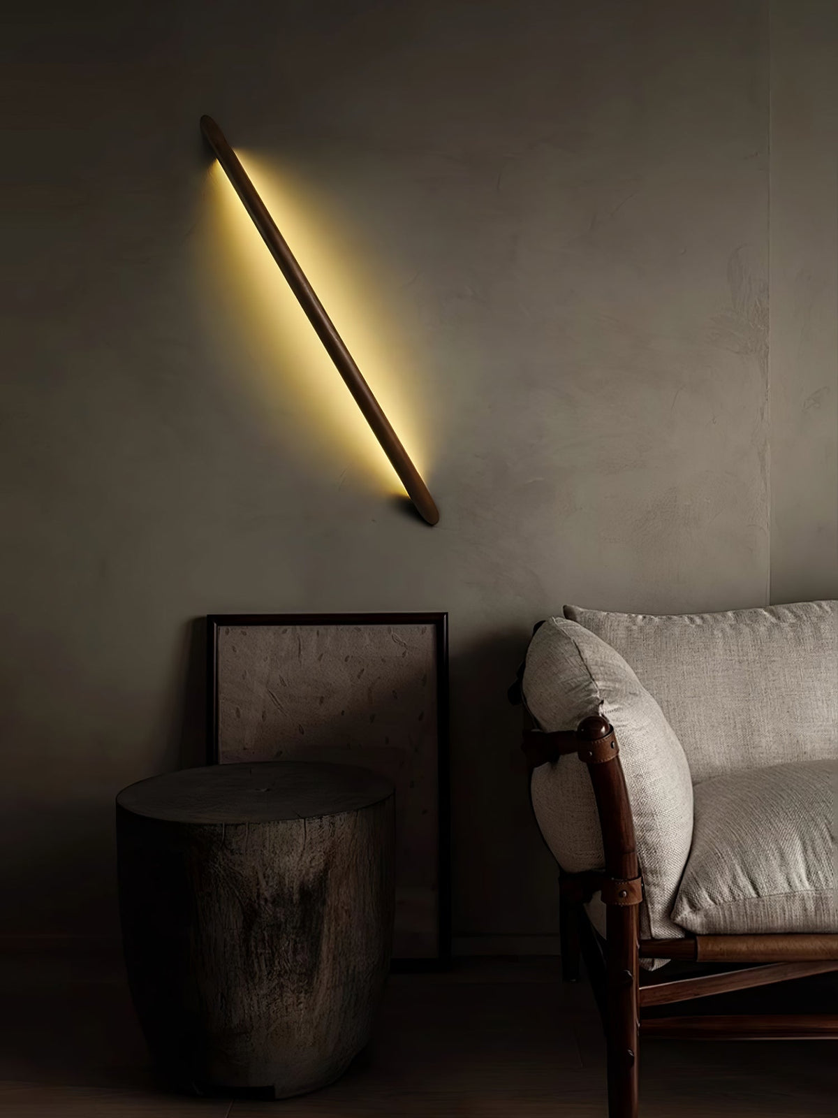 Evvinos aplique de pared moderno minimalista lineal de madera