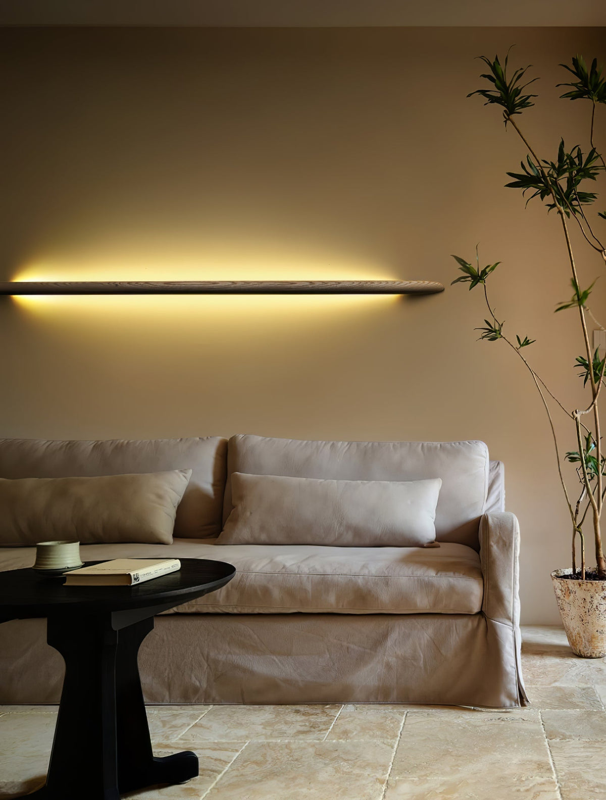 Evvinos aplique de pared moderno minimalista lineal de madera