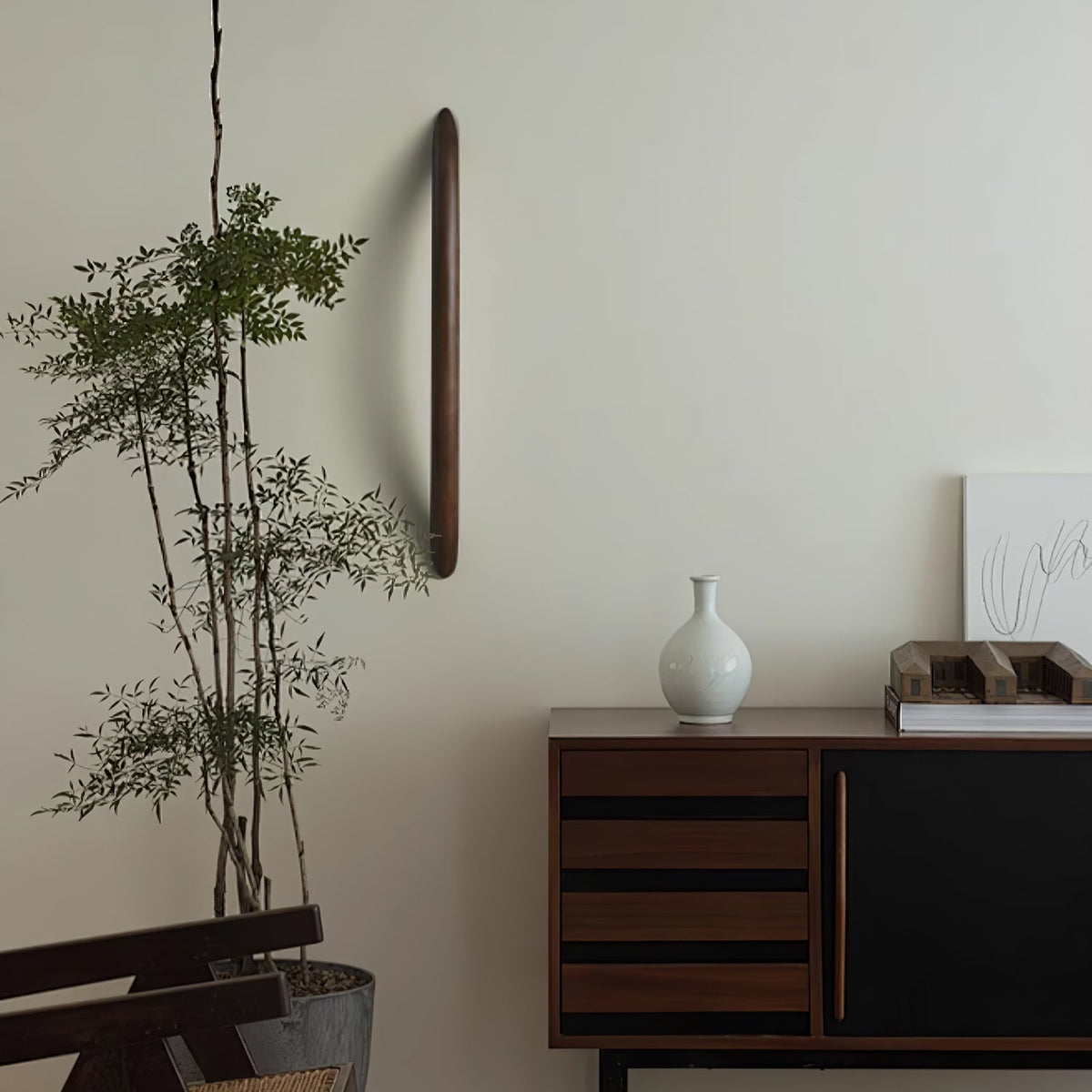 Evvinos aplique de pared moderno minimalista lineal de madera