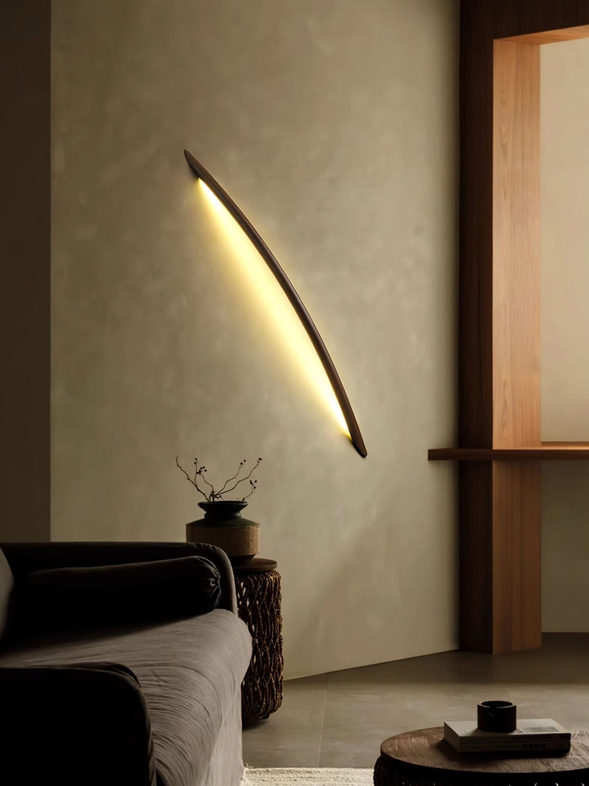 Evvinos aplique de pared moderno minimalista lineal de madera