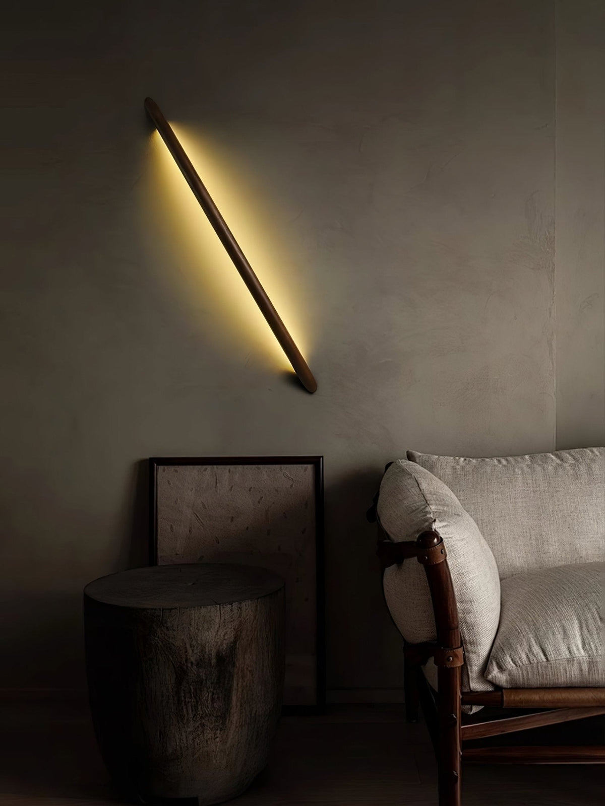 Evvinos aplique de pared moderno minimalista lineal de madera