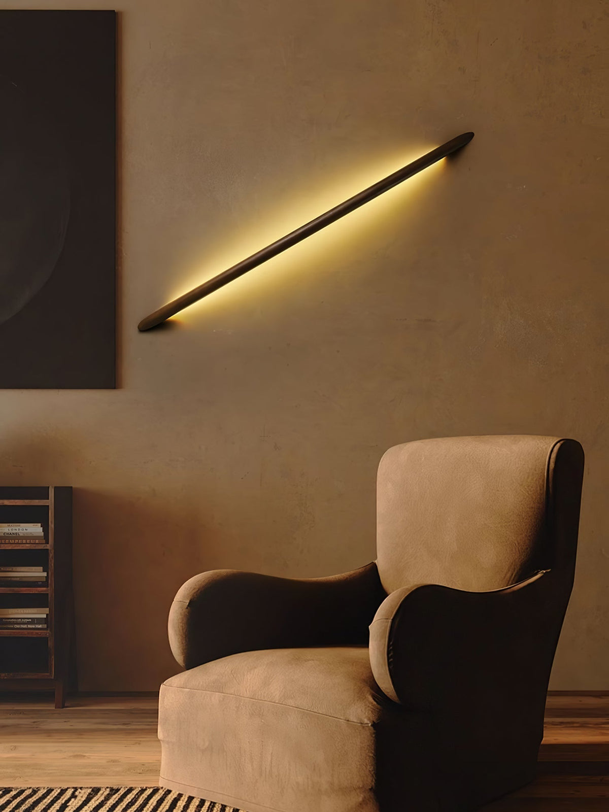Evvinos aplique de pared moderno minimalista lineal de madera