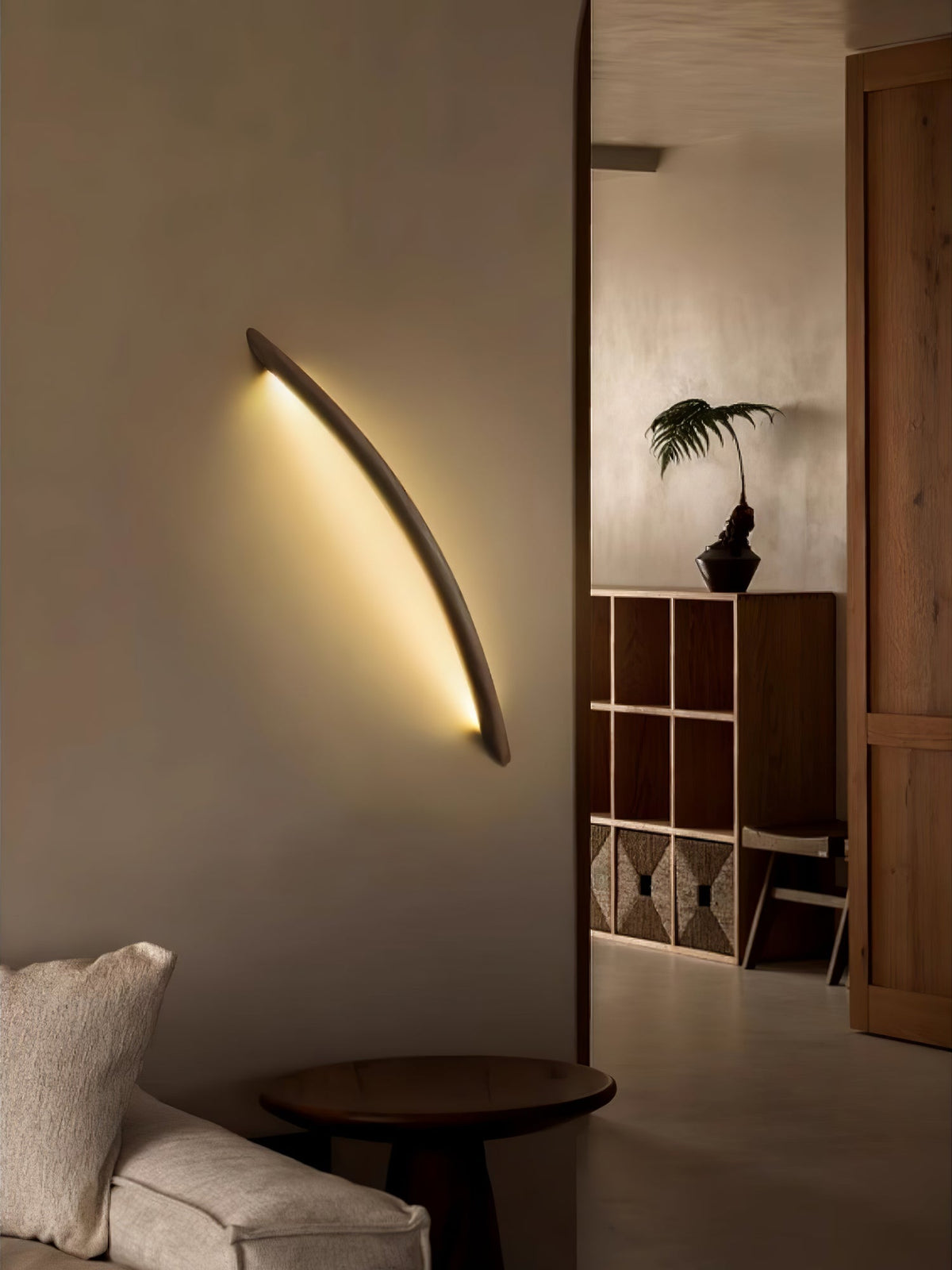 Evvinos aplique de pared moderno minimalista lineal de madera