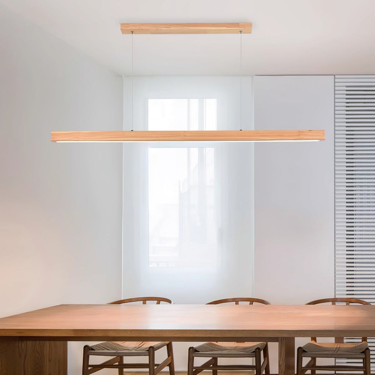 Elowen Lámpara Colgante Lineal Minimalista Madera