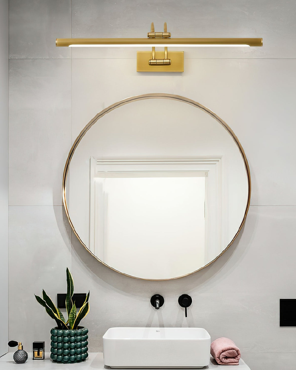 Solarielle aplique de pared lineal en latón para espejo