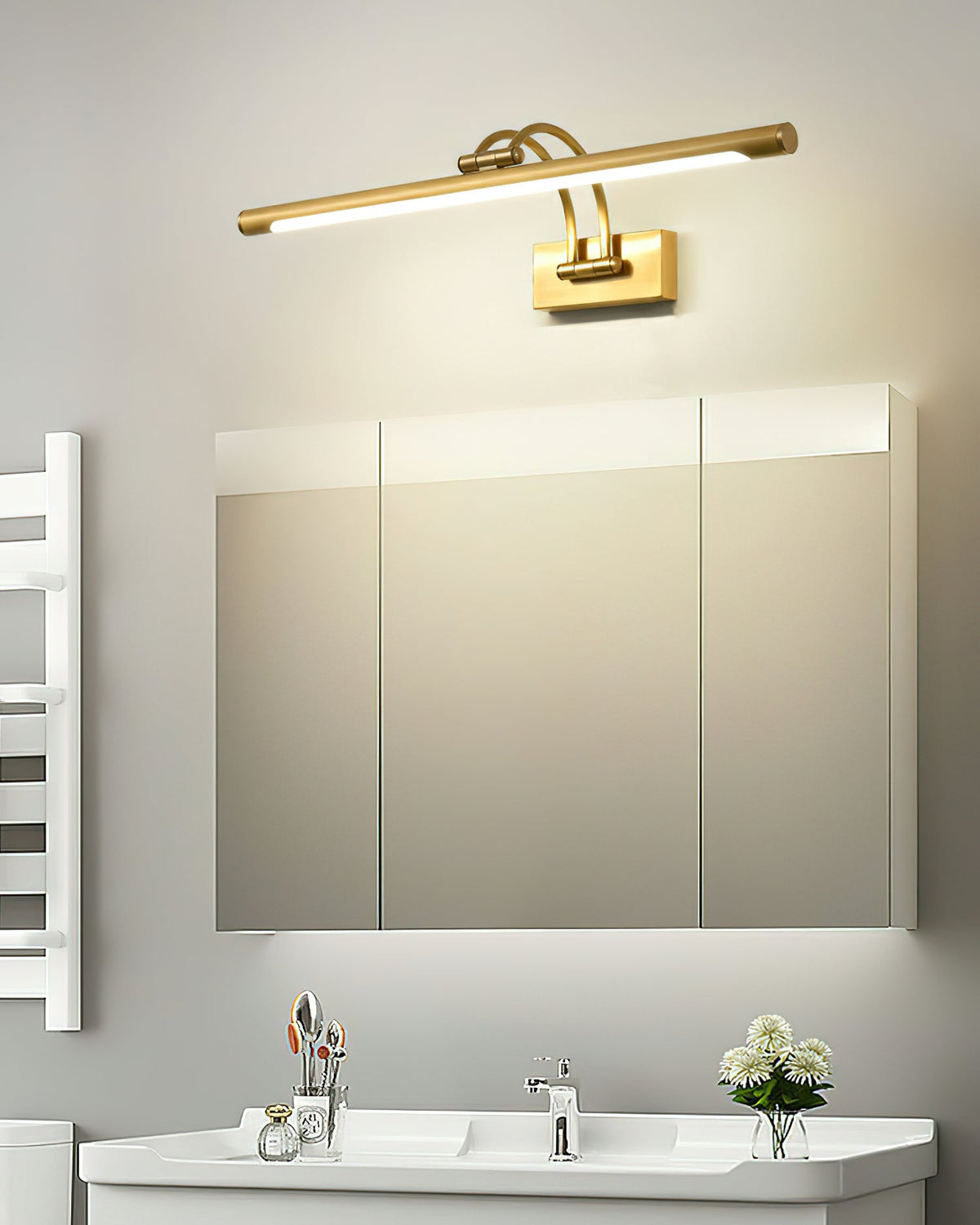 Solarielle aplique de pared lineal en latón para espejo