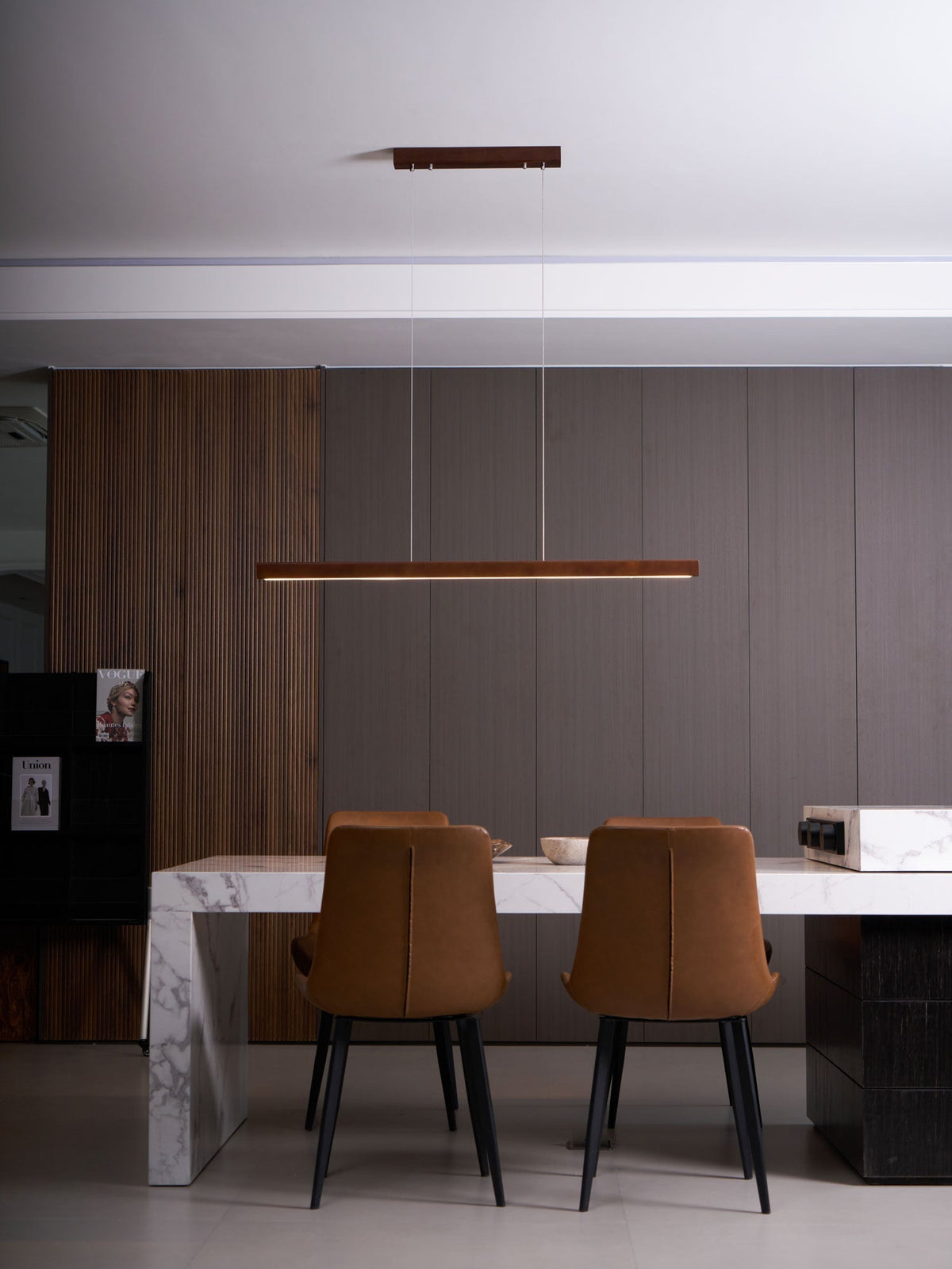 Elowen Lámpara Colgante Lineal Minimalista Madera