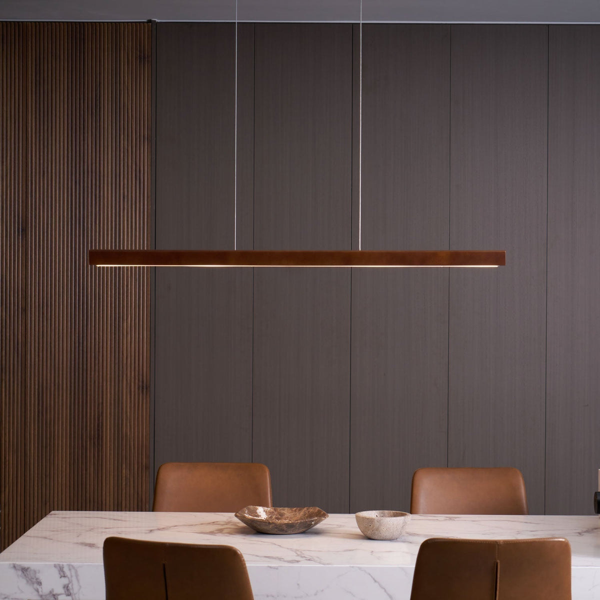 Elowen Lámpara Colgante Lineal Minimalista Madera