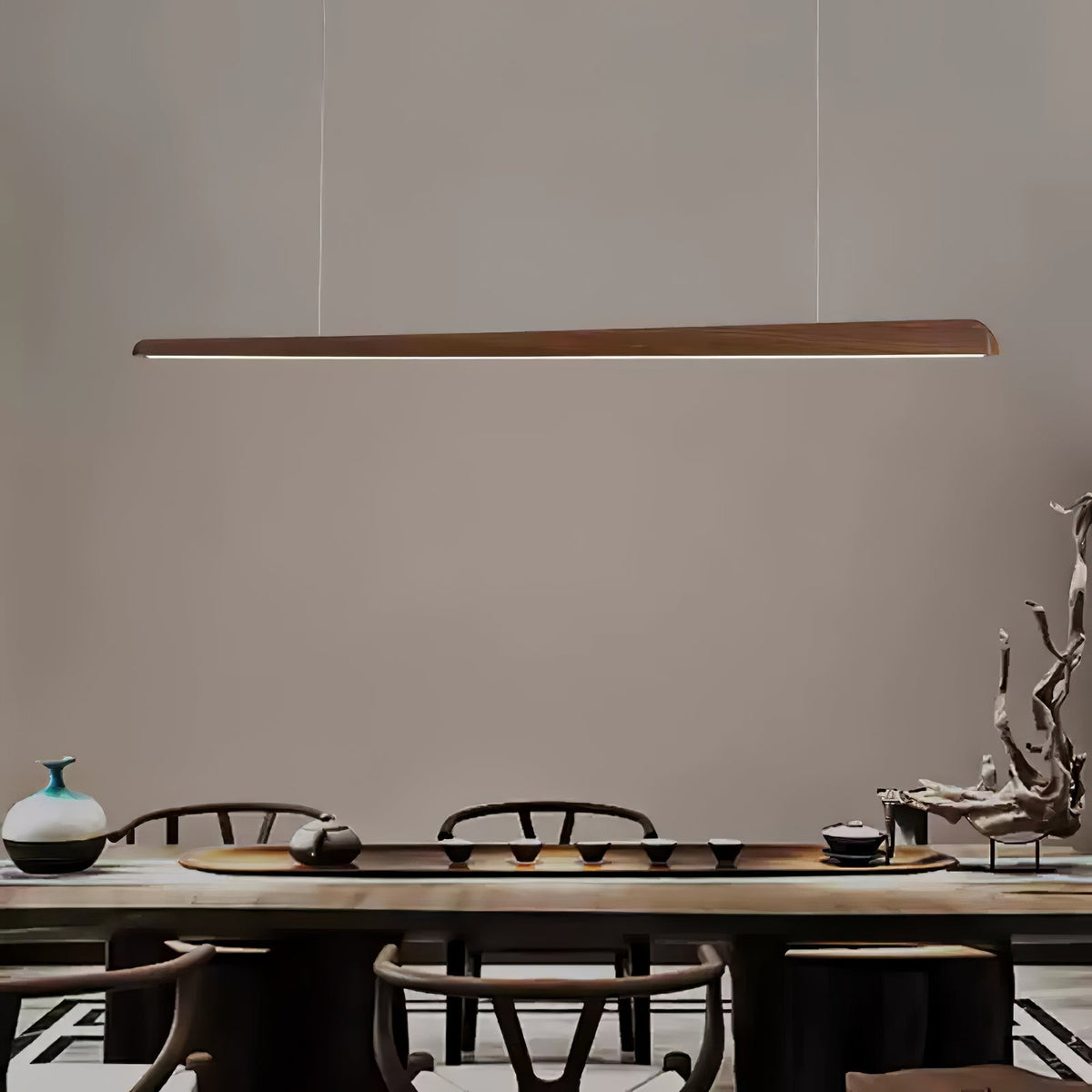 Sylanaya lámpara colgante de madera minimalista