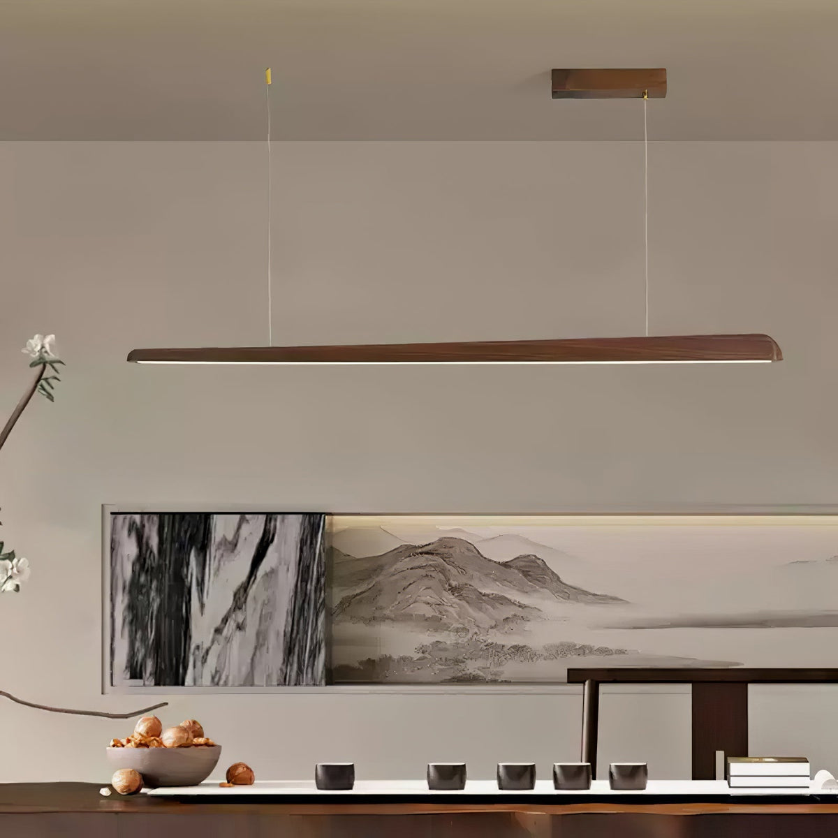 Sylanaya lámpara colgante de madera minimalista