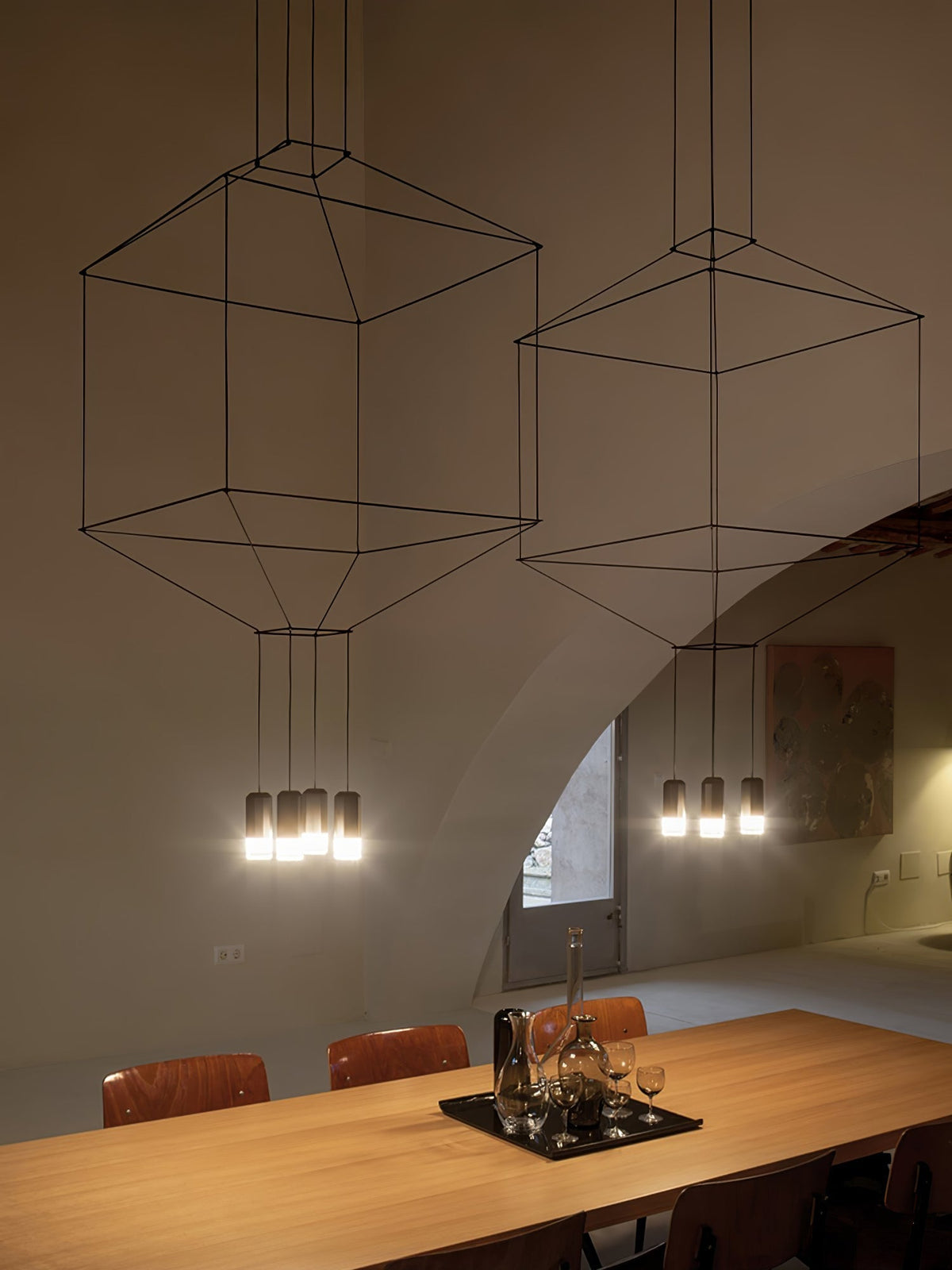 Elaalora lámpara colgante geométrica de cable negro LED