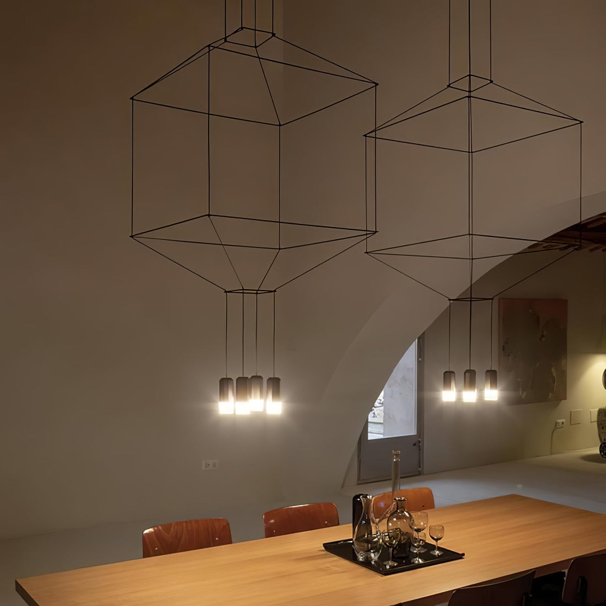Elaalora lámpara colgante geométrica de cable negro LED