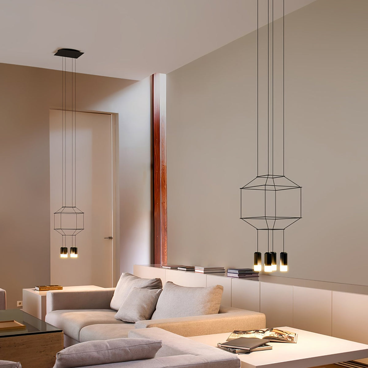 Elaalora lámpara colgante geométrica de cable negro LED