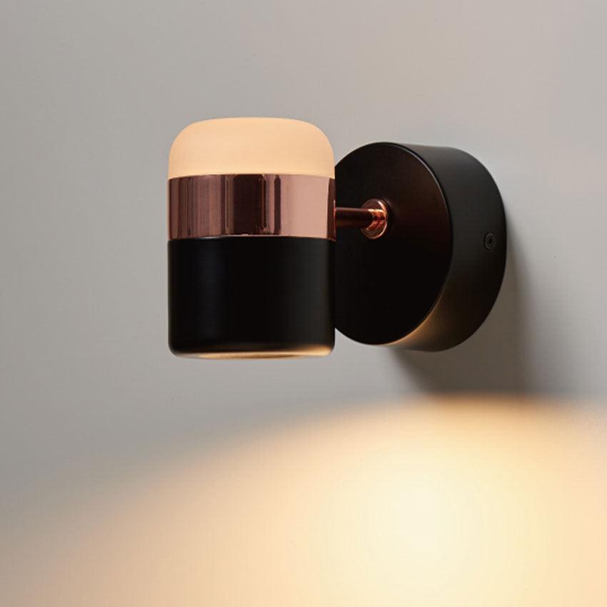Liorinora aplique de pared negro vidrio regulable