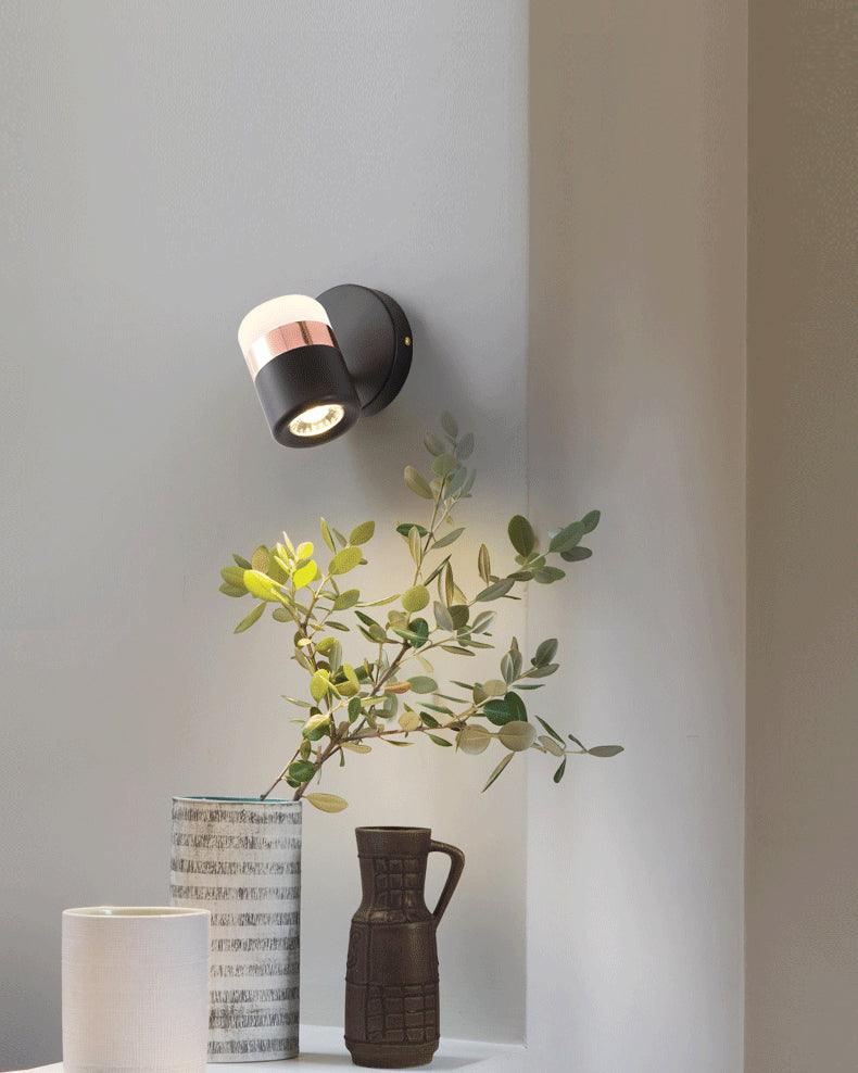 Liorinora aplique de pared negro vidrio regulable