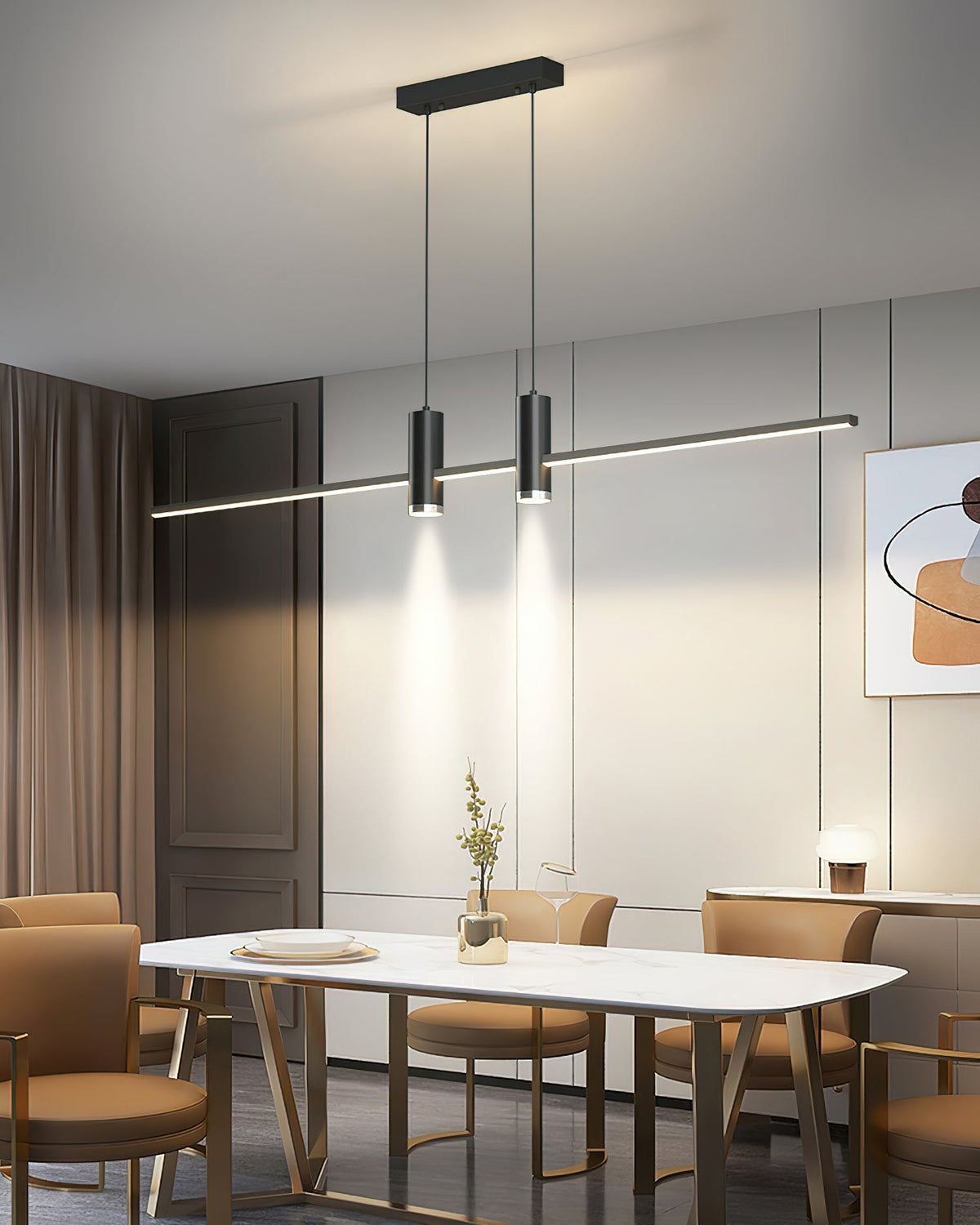 Auroaine lámpara colgante dorada minimalista para comedor