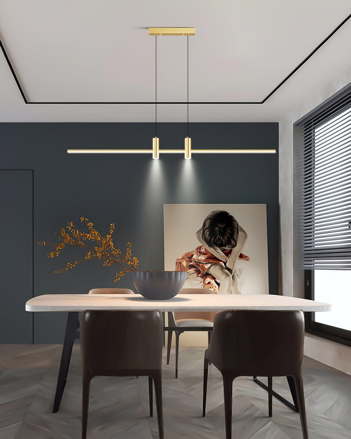 Auroaine lámpara colgante dorada minimalista para comedor