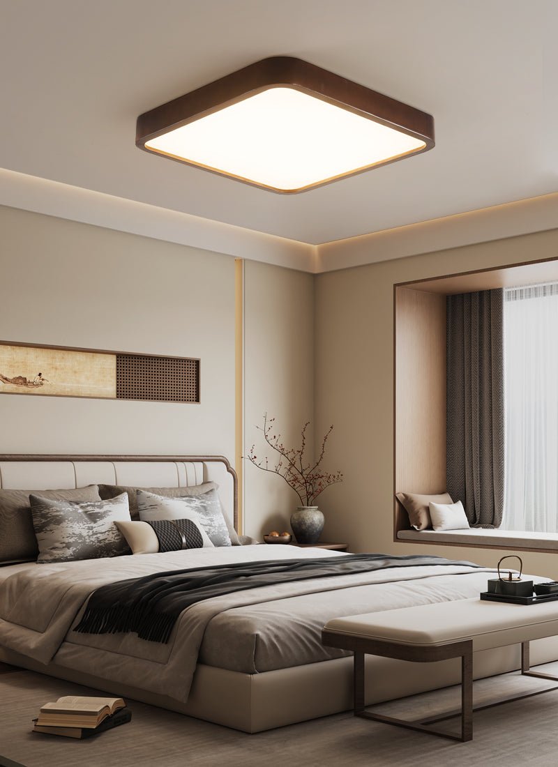 Rinirel lámpara de techo moderna minimalista rectangular de madera