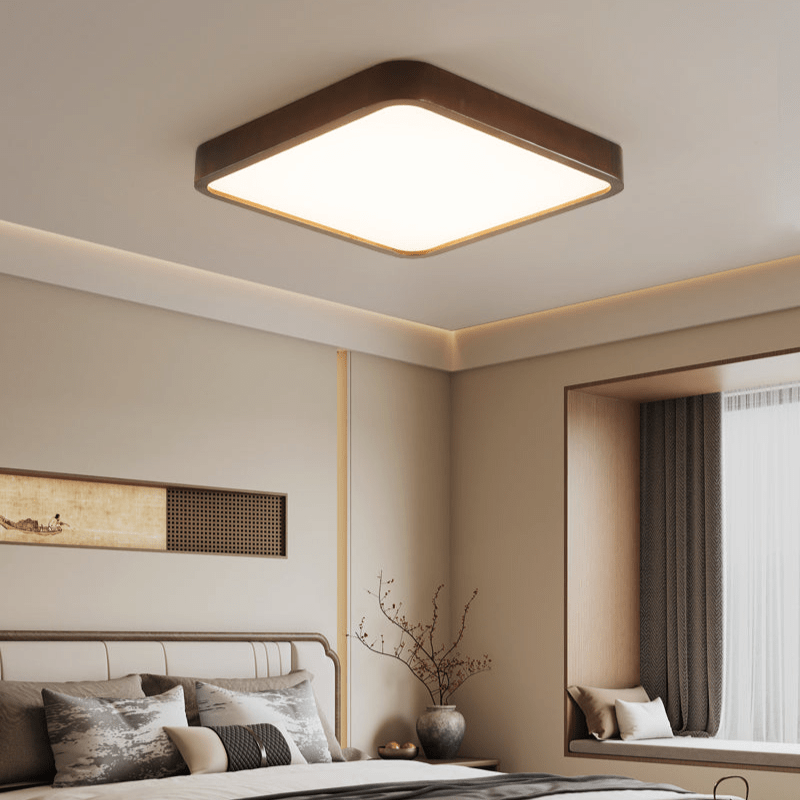Rinirel lámpara de techo moderna minimalista rectangular de madera