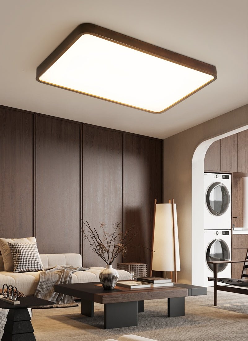 Rinirel lámpara de techo moderna minimalista rectangular de madera